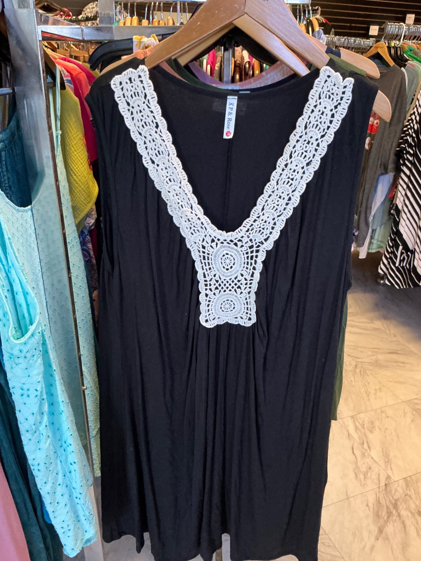 P & Rose Sleeveless Blouse 3X Black NWOT