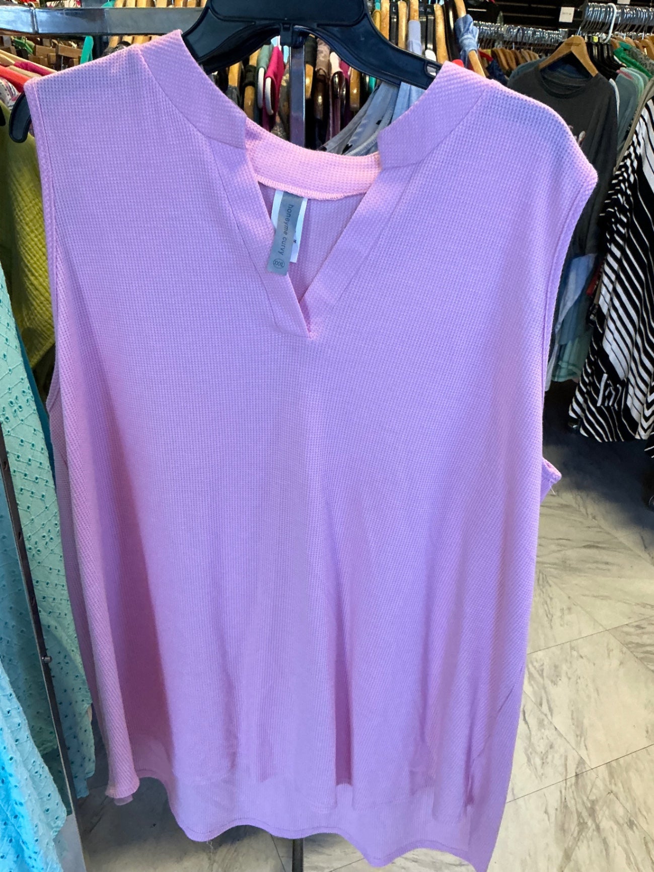 Honeyme Curvy Sleeveless Top Pink NWOT