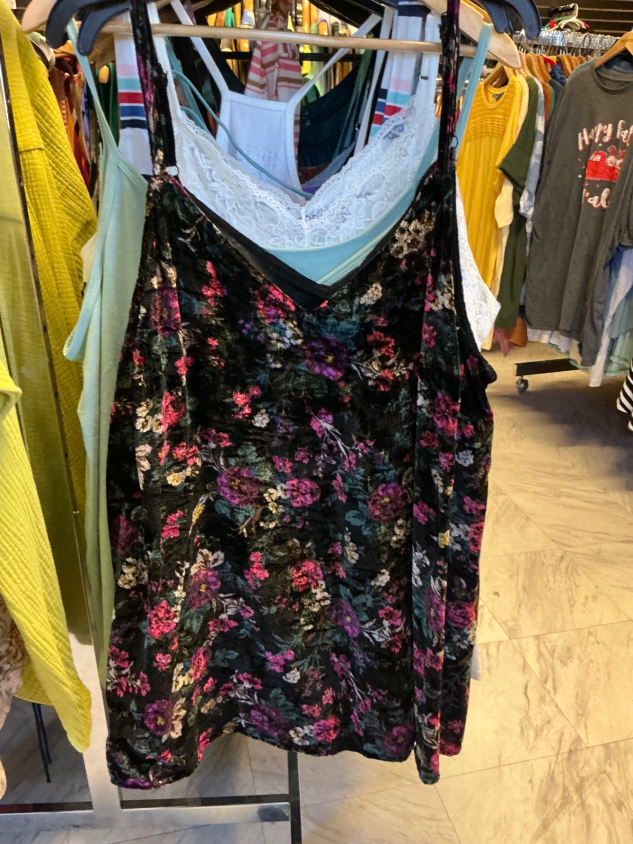 Torrid Cami Top 3 Black with Floral Print