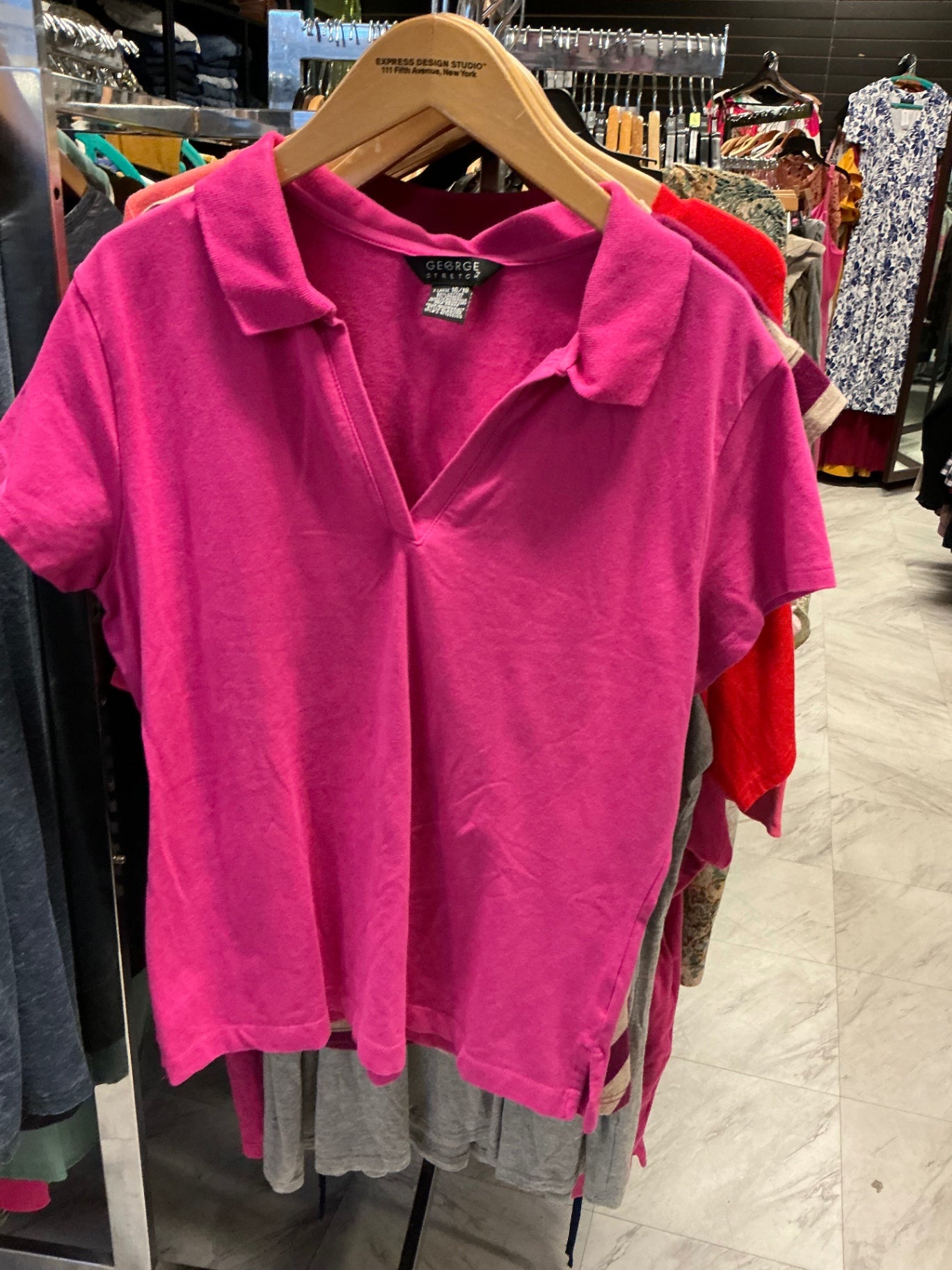 George V Neck Polo 16/18 Magenta