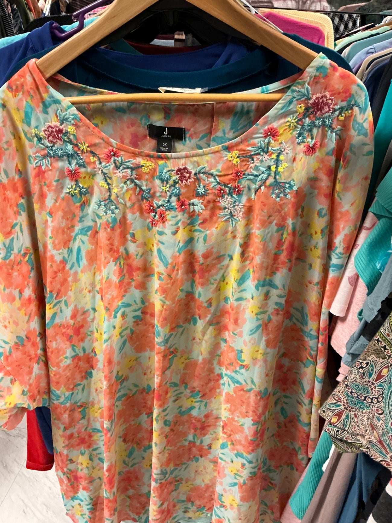 Jason Wu Layered Blouse 5X Multicolored