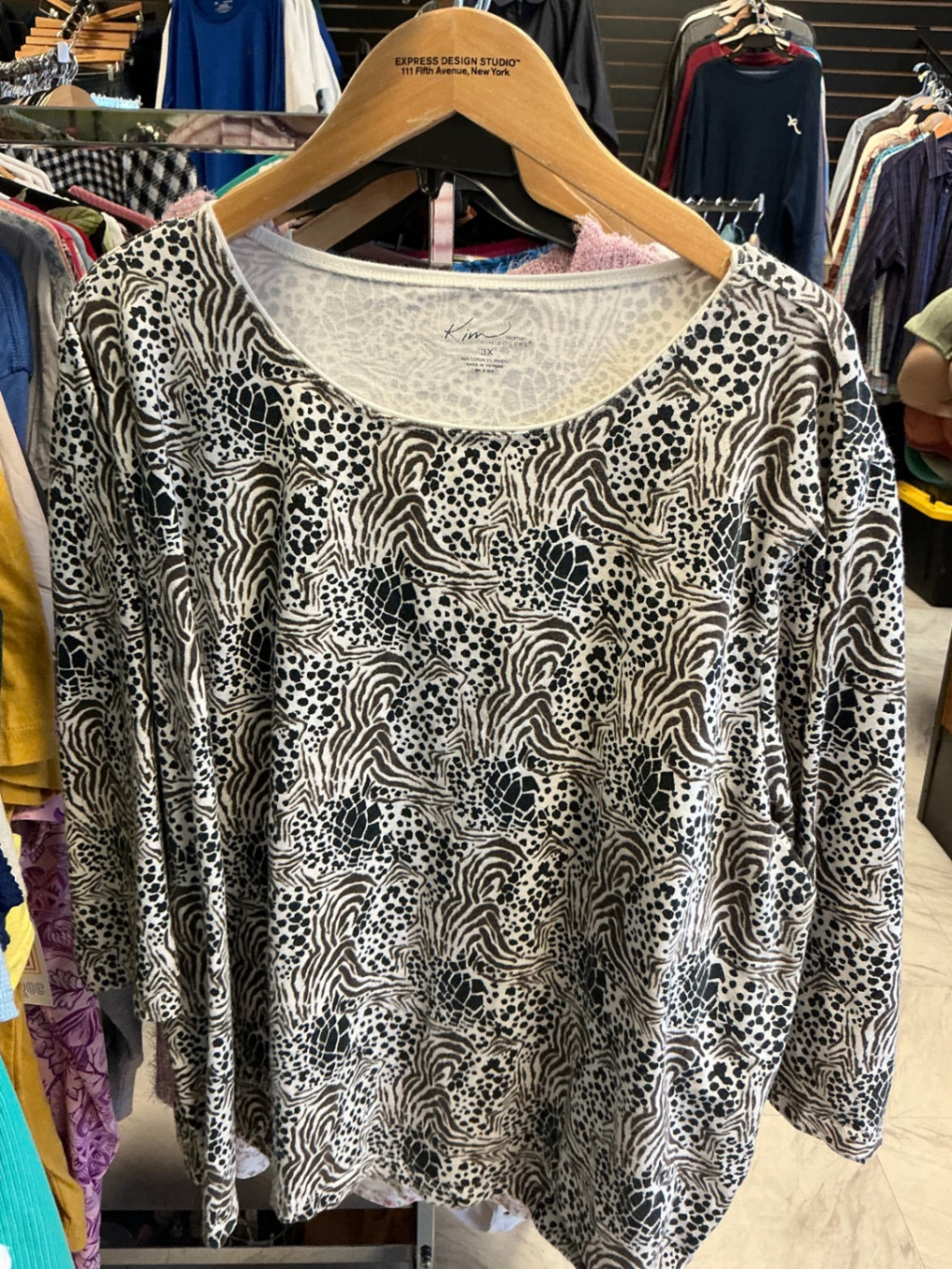 Kim Rogers Top Animal Print