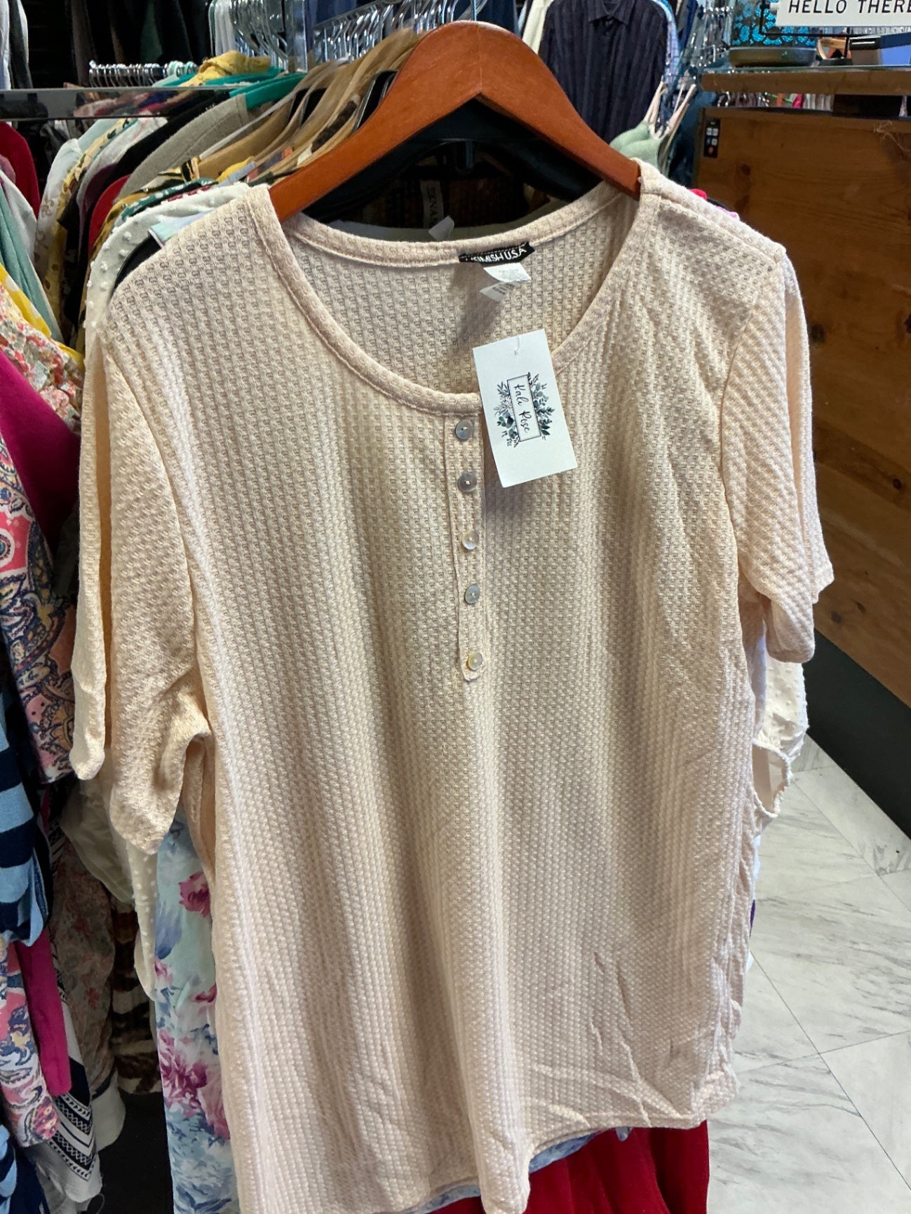 Heimish USA Henley Shirt 3X Peach