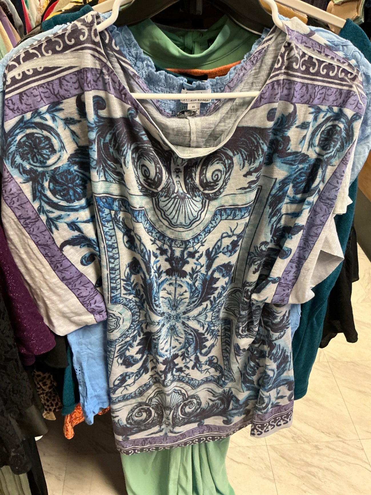 Unknown Blouse XL Blue and Purple