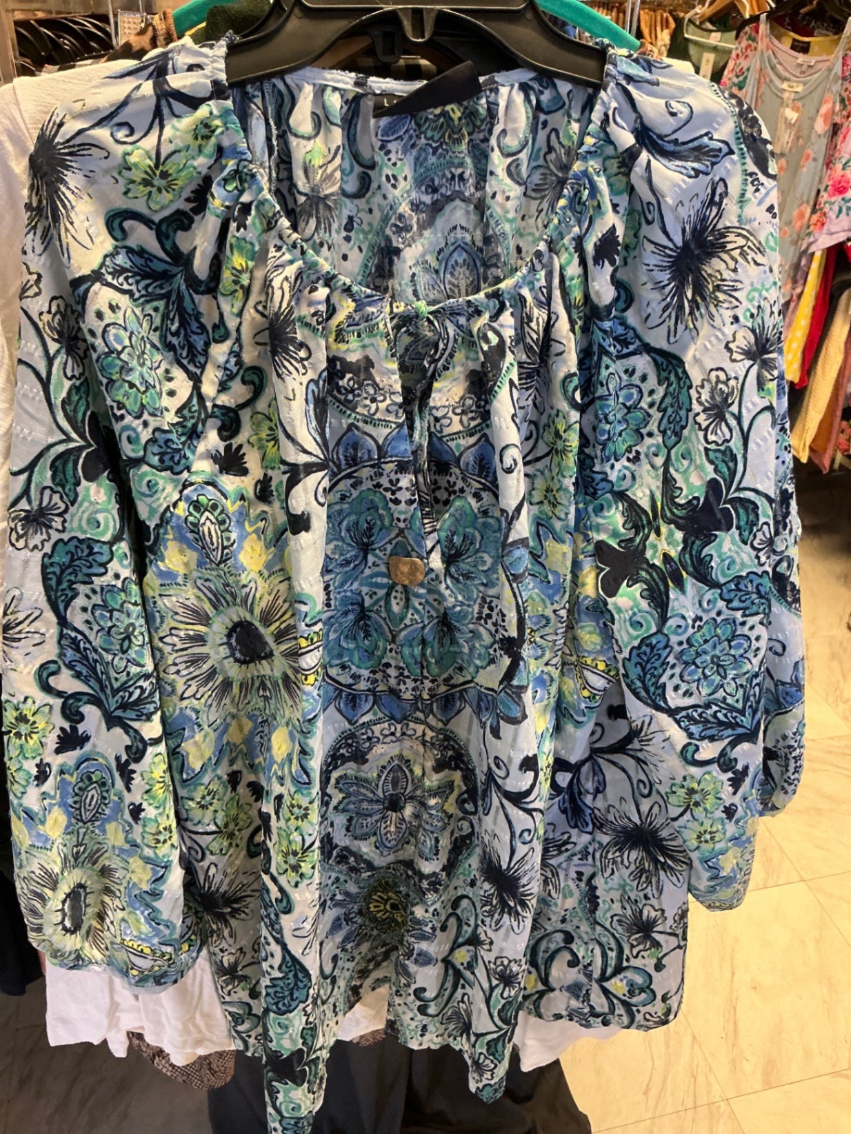 Lane Bryant Blouse 14/16 Blue and Green
