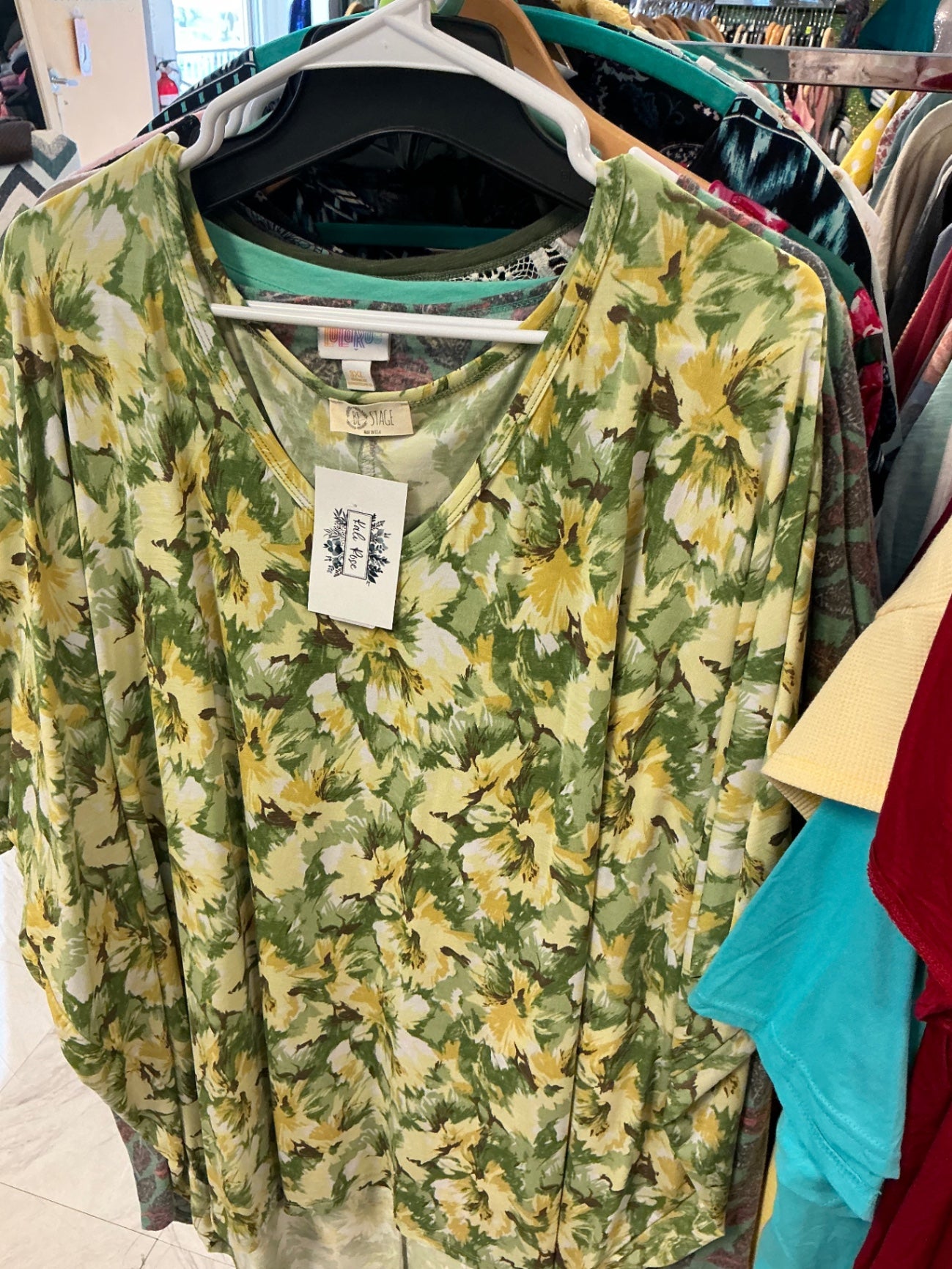 Stage Blouse 3X Green and Yellow NWT