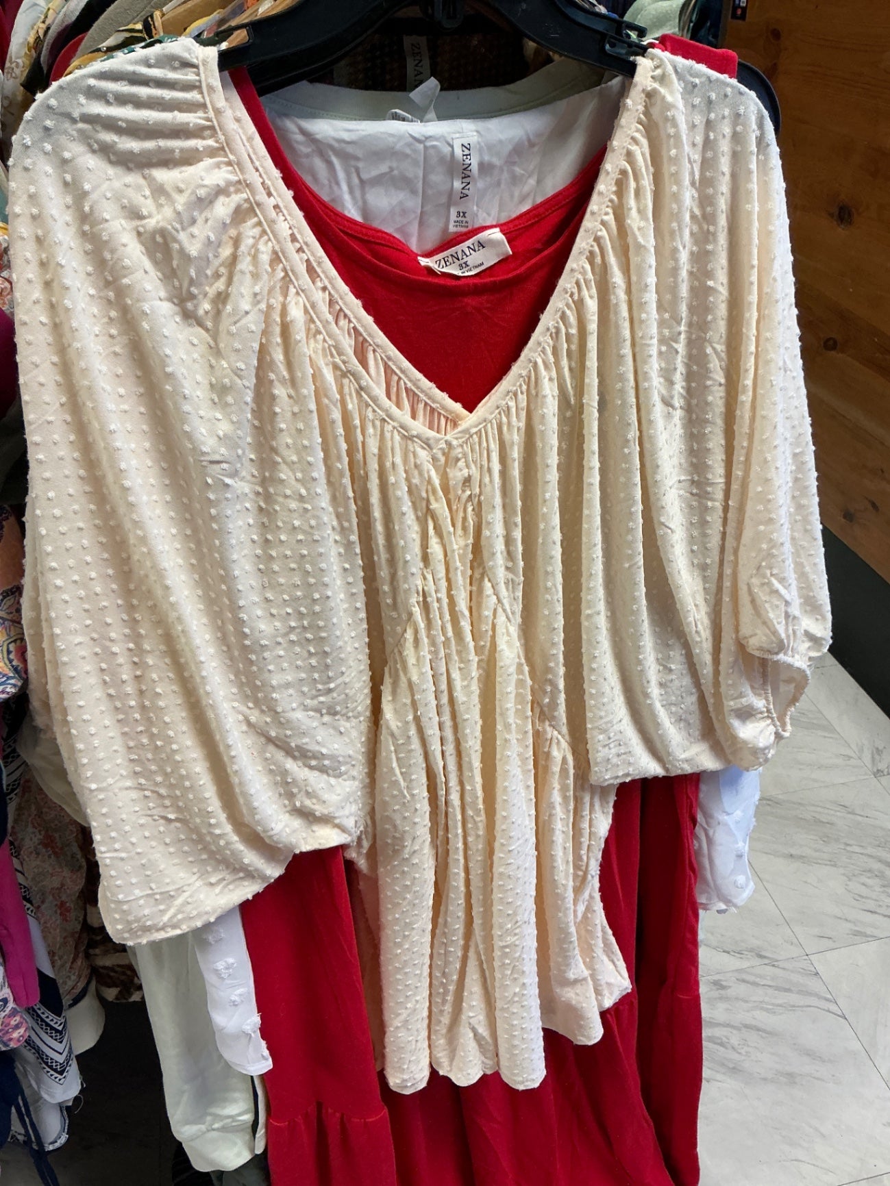 Lovely J Blouse 3X Cream