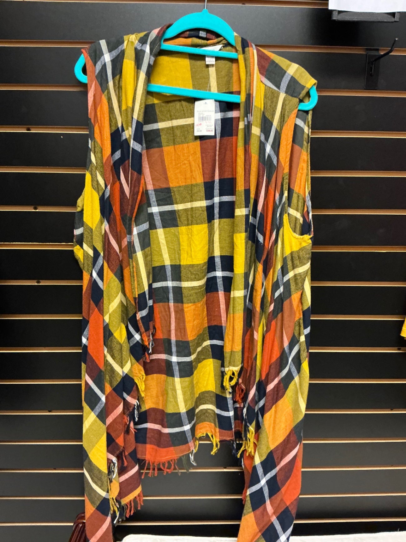 EST. 1946 Plaid Vest Cardigan 26/28 Multicolor