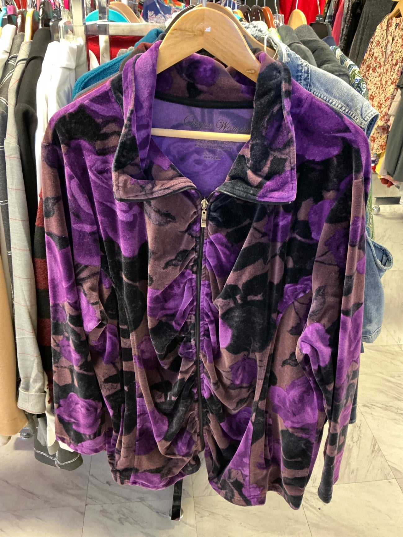 Onique Woman Jacket 3X Purple and Black