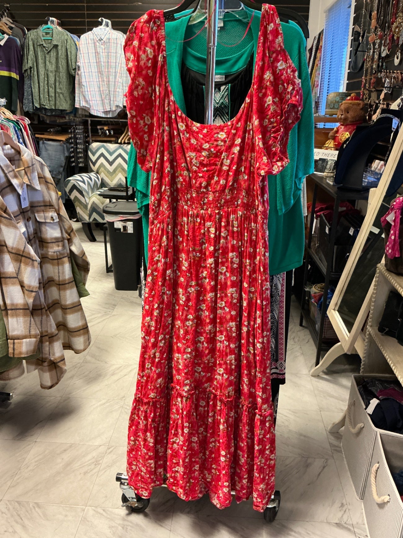 Davi & Dani Dress 3XL Red Floral