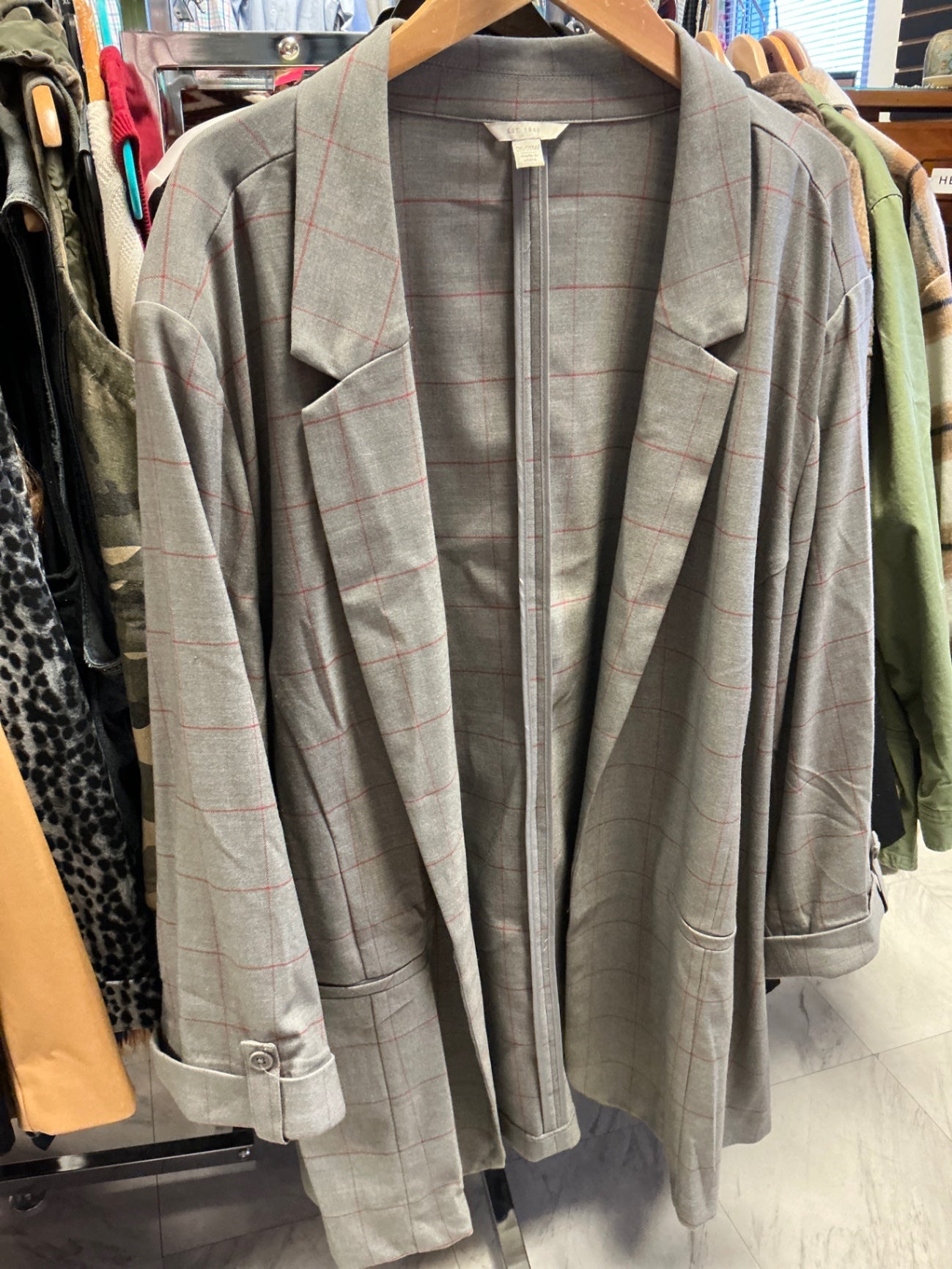 EST. 1946 Blazer 26/28 Gray with red plaid pattern