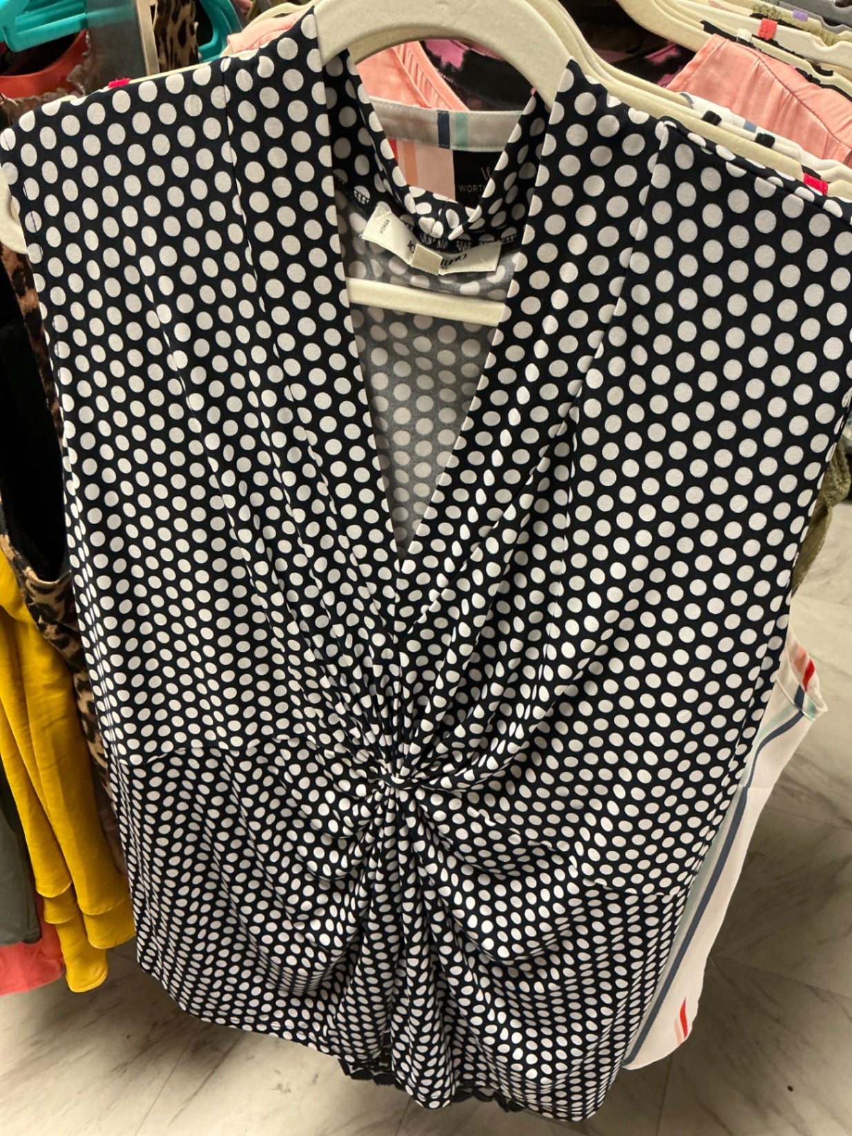 Jones Studio Blouse 3X Black and White Polka Dot