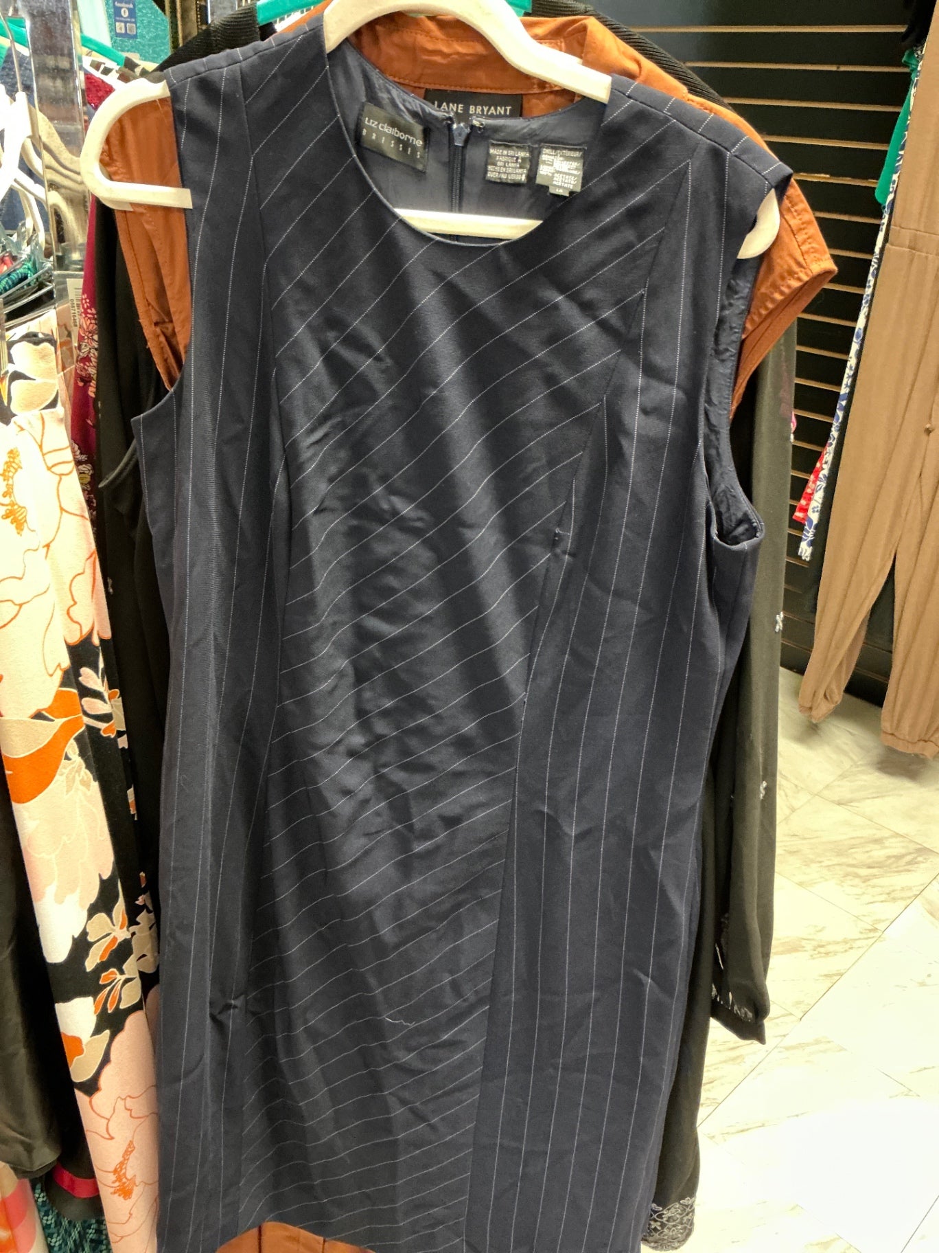 Liz Claiborne Sleeveless Dress 14 Navy