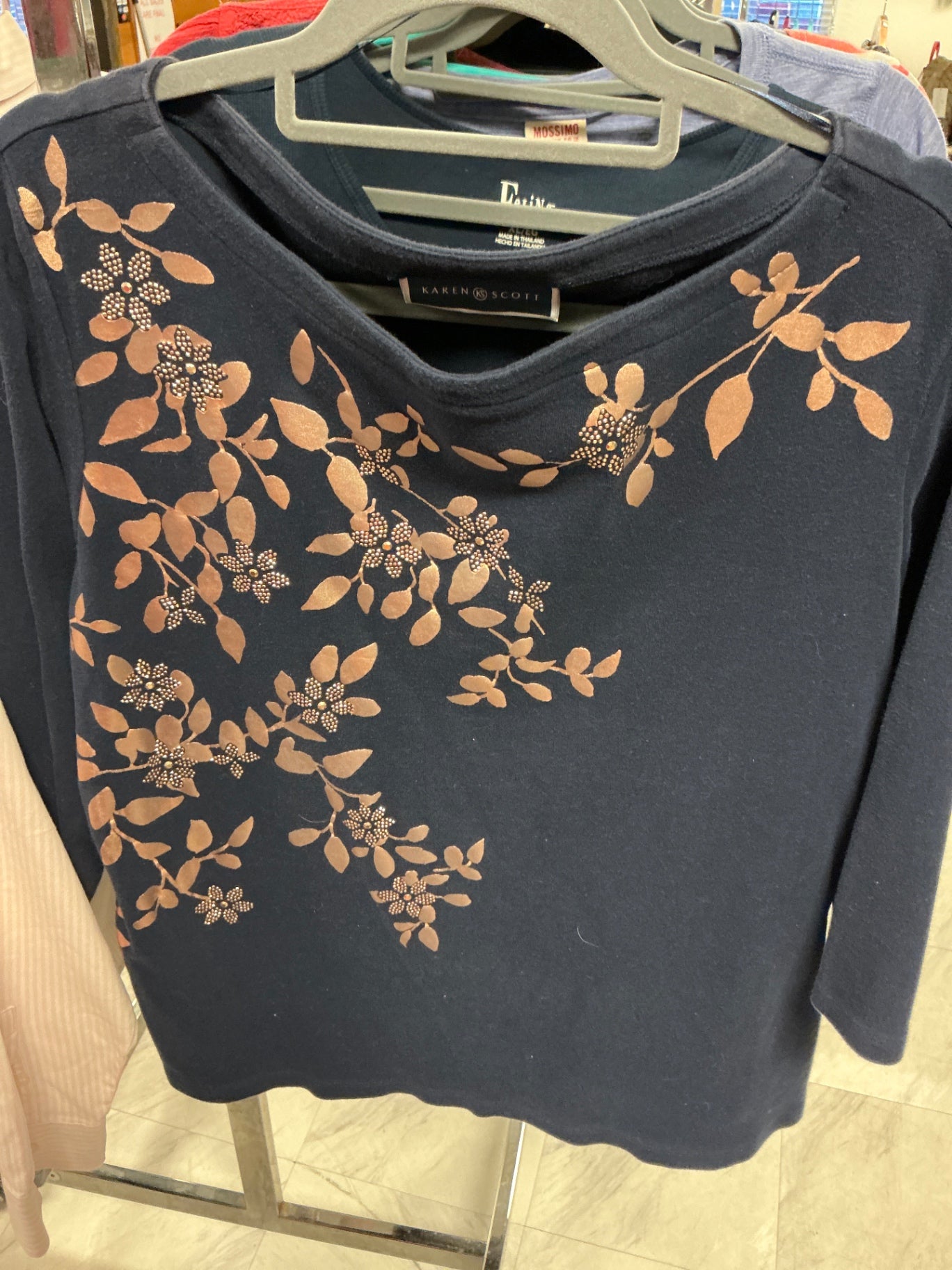 Karen Scott Sweater 1X Navy