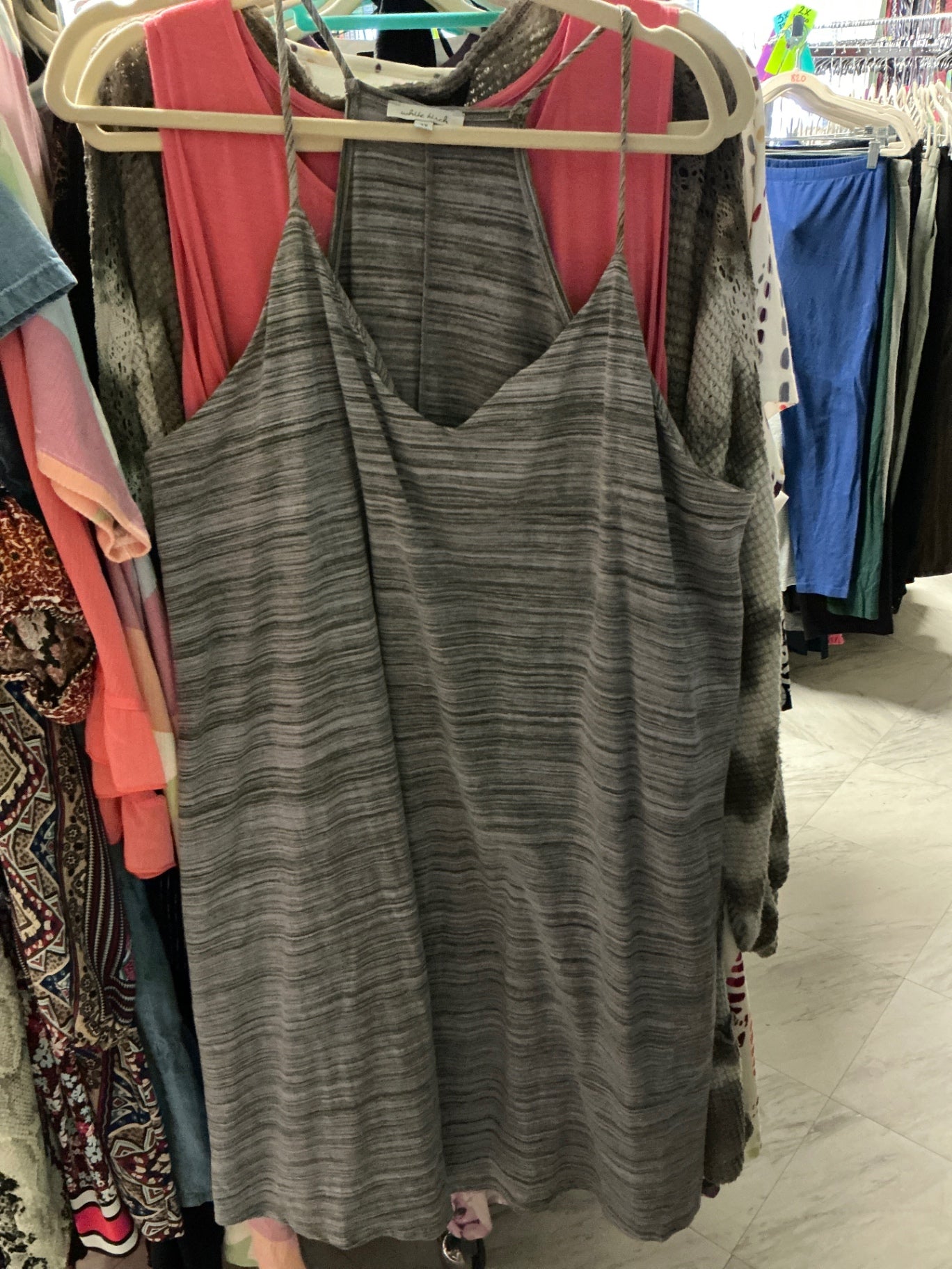 White Birch Slip Dress 3X Gray