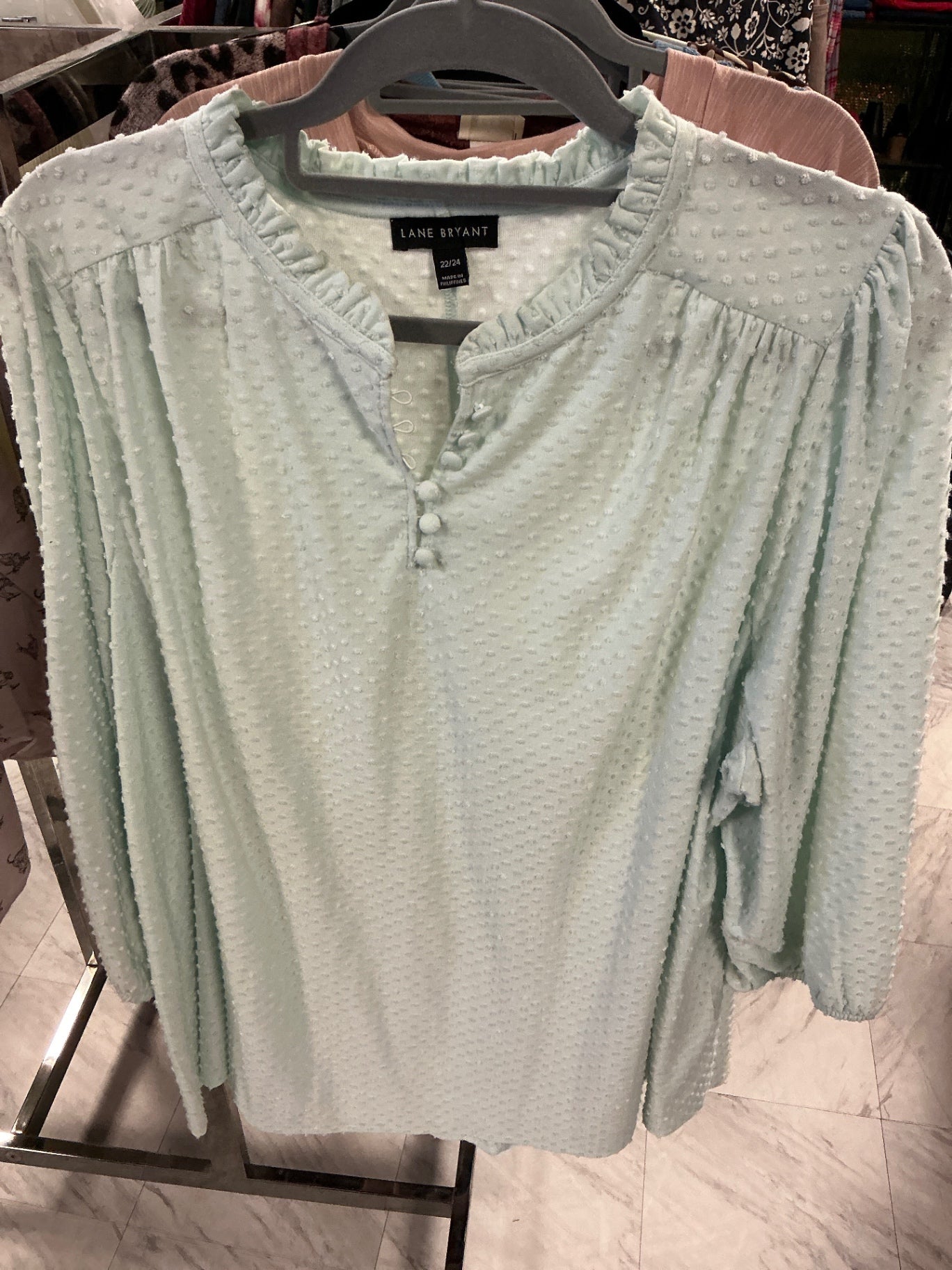 Lane Bryant Blouse 22/24 Light Blue