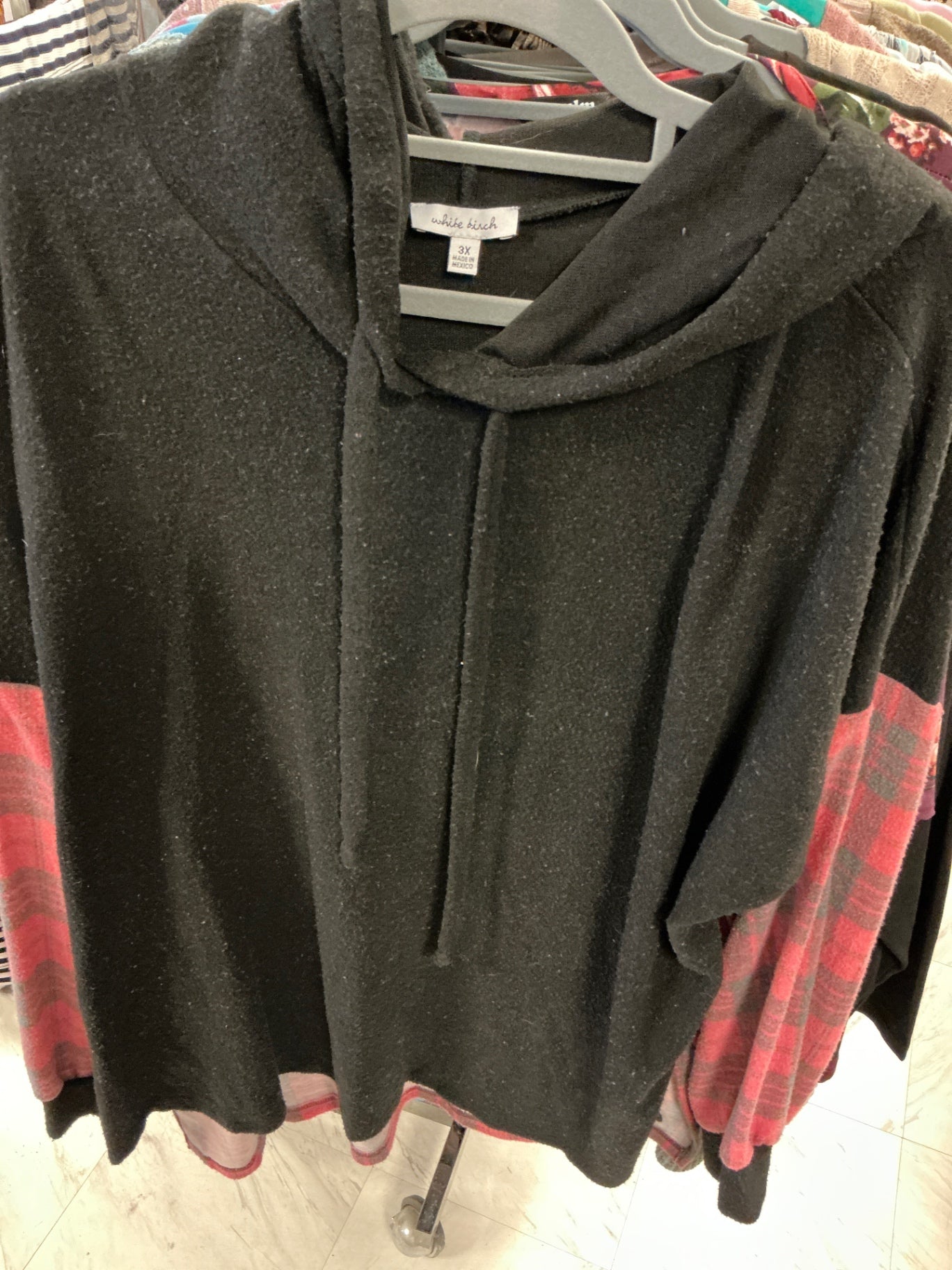 White Birch Hoodie 3X Black