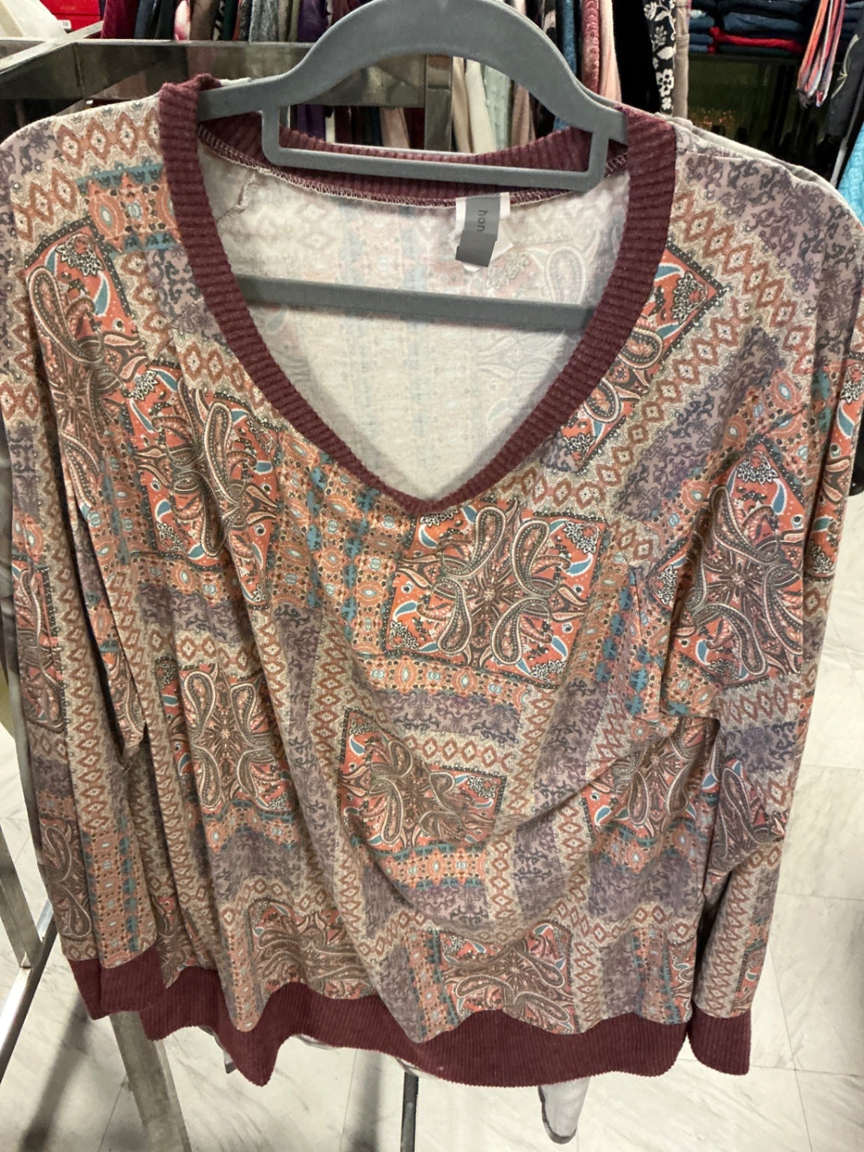 Honeyme Curvy Sweater XXXL Multicolor with a mix of earthy tones