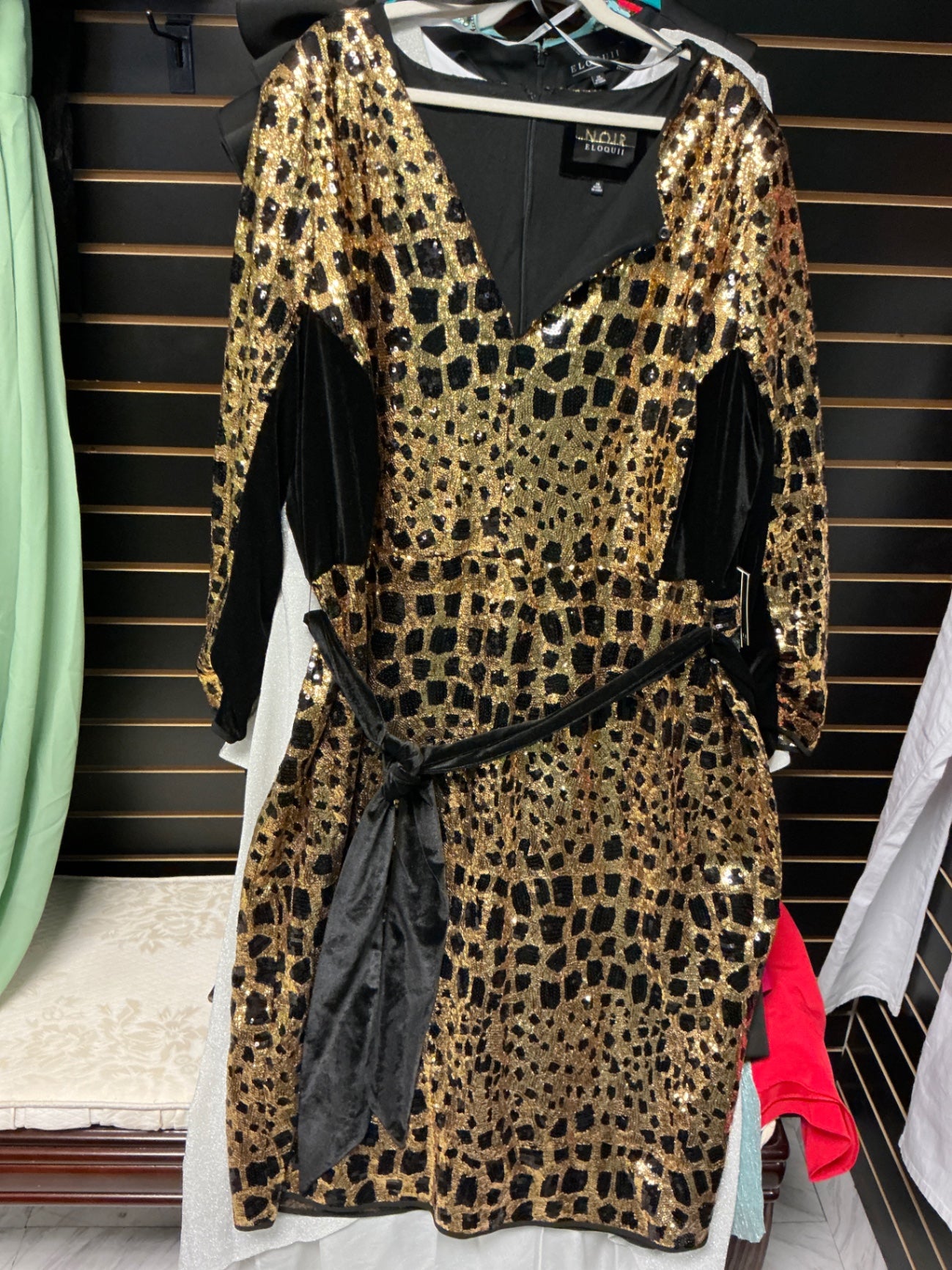 Noir Eloquii Dress 28 Gold and Black