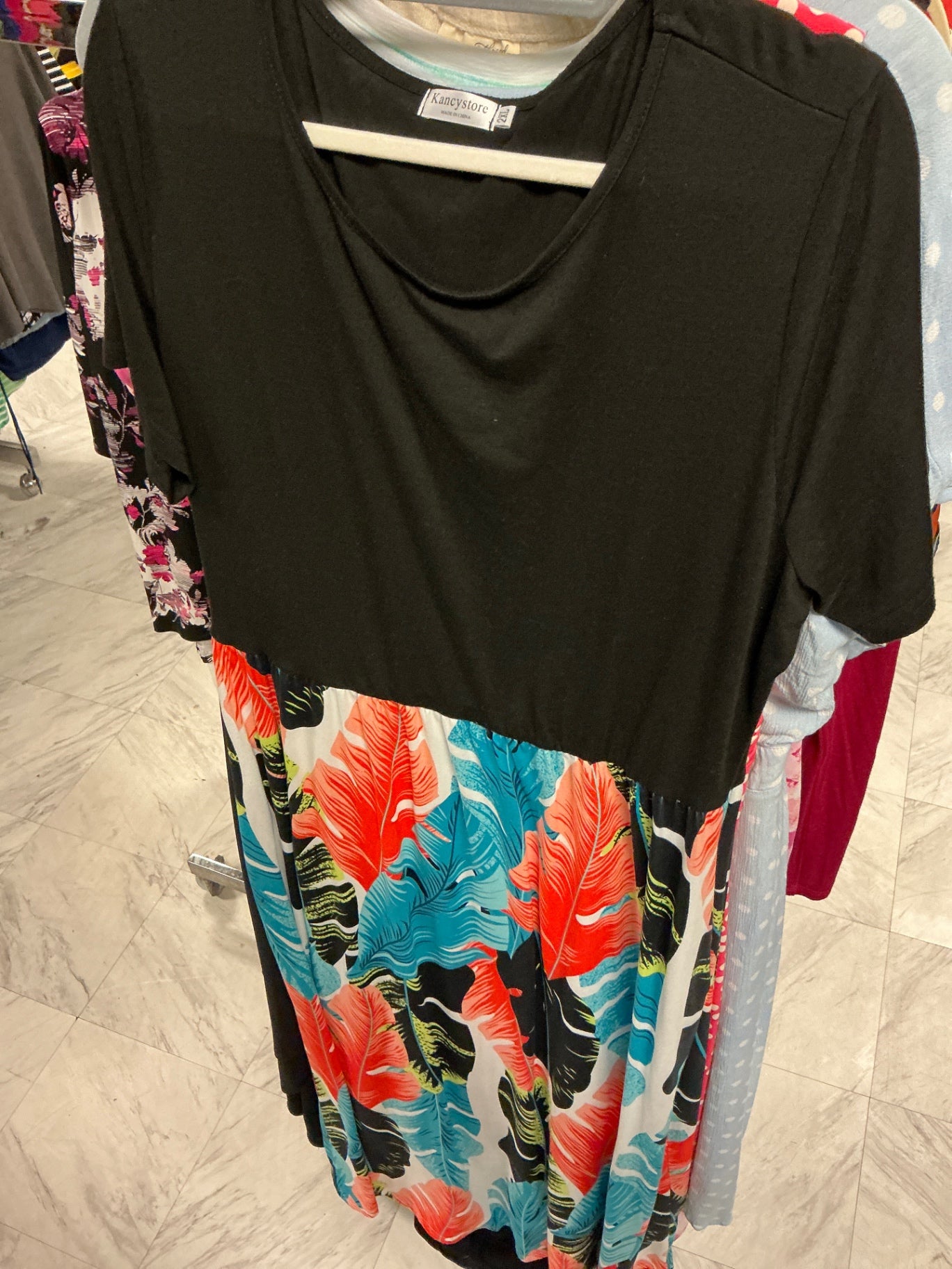 Kanceystore Dress 2XL Black and Multicolor