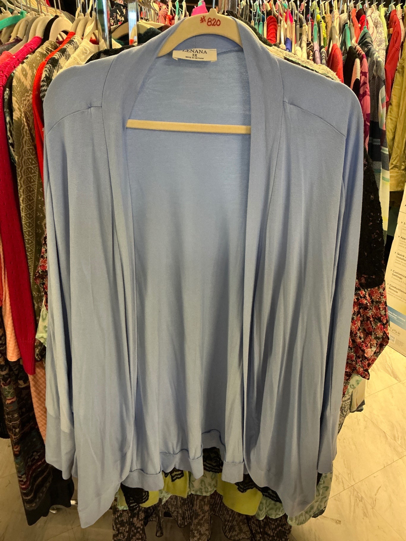 Zenana Cardigan 3X Light Blue NWOT