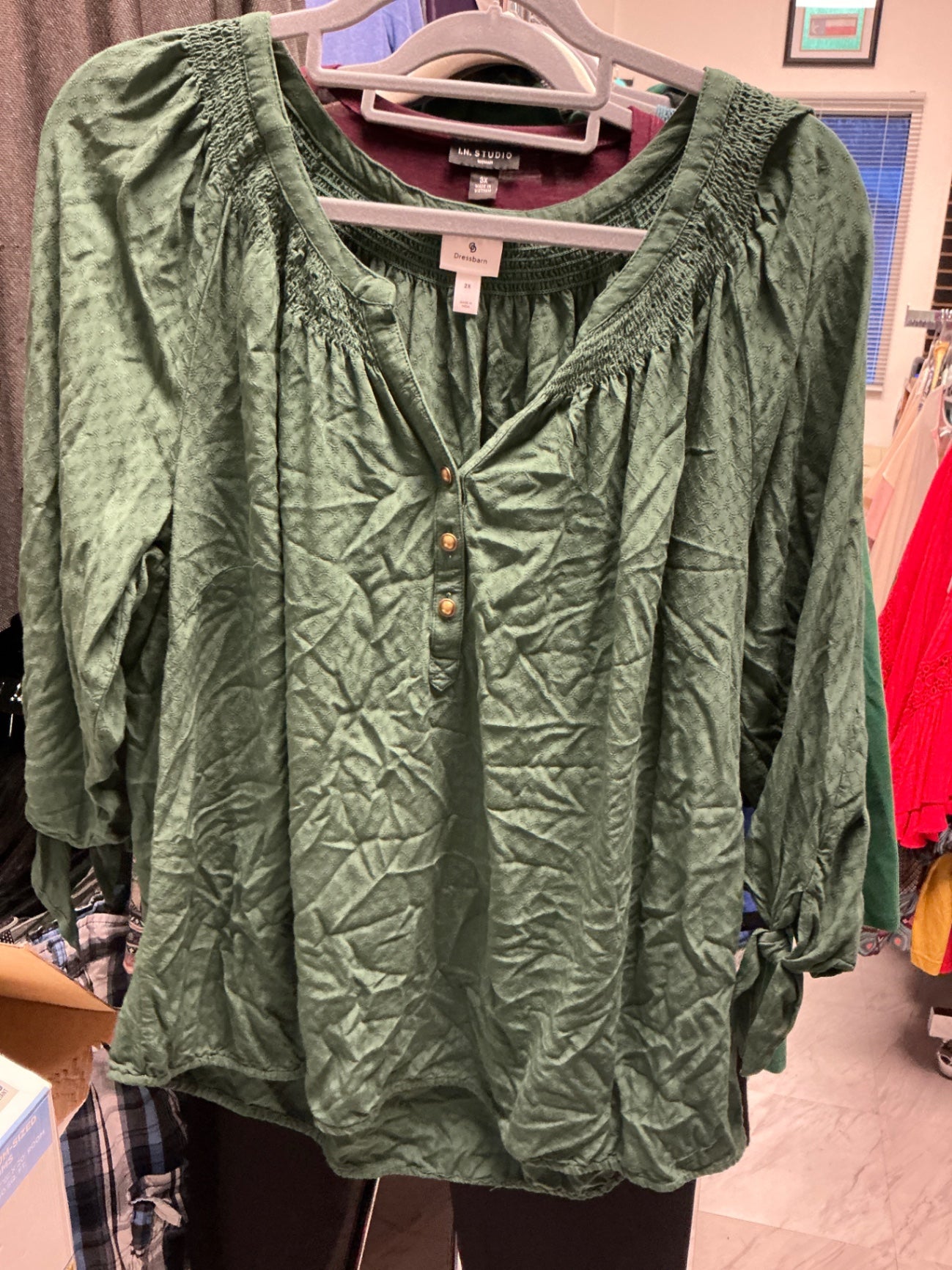 DressBarn Blouse 2X Green