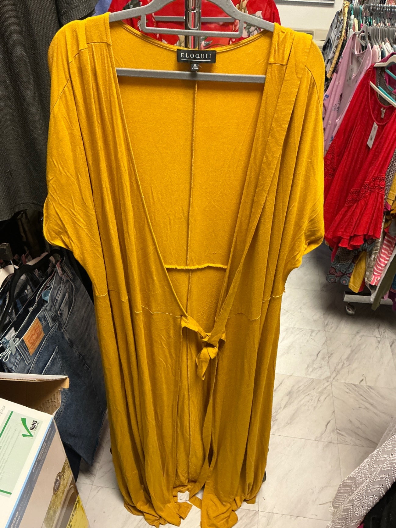 ELOQUII Kimono 22 Mustard Yellow