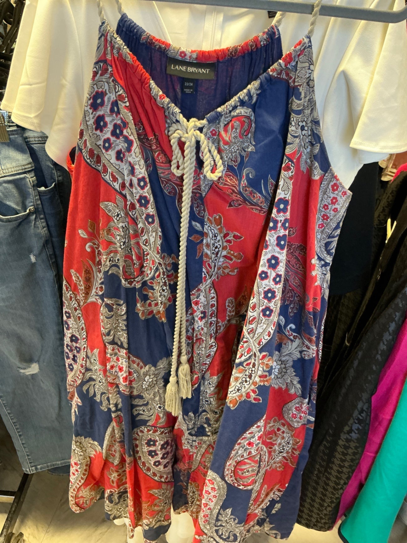 Lane Bryant Dress 22/24 Red and Blue