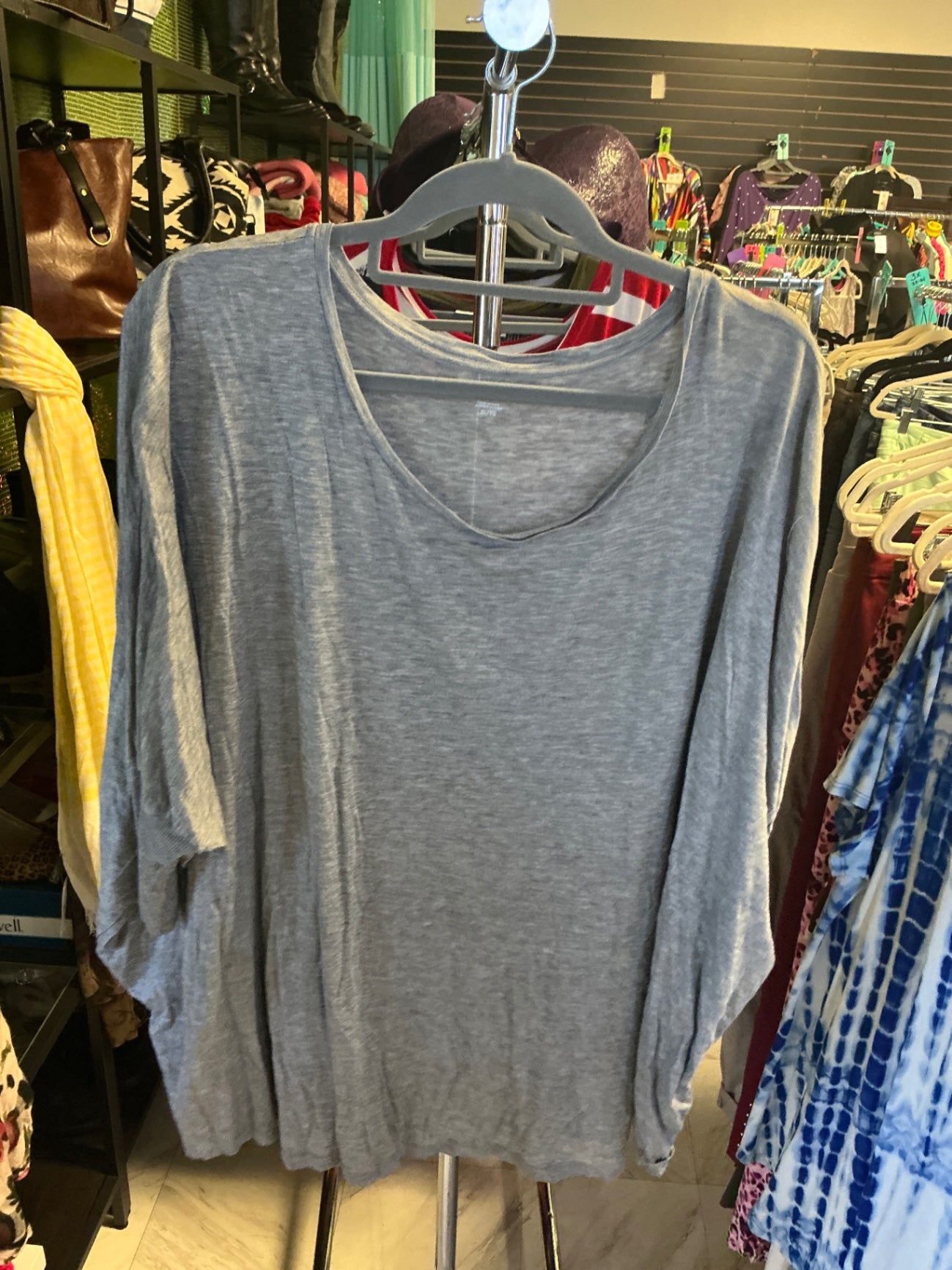 Eileen Fisher Long Sleeve Top XL Gray