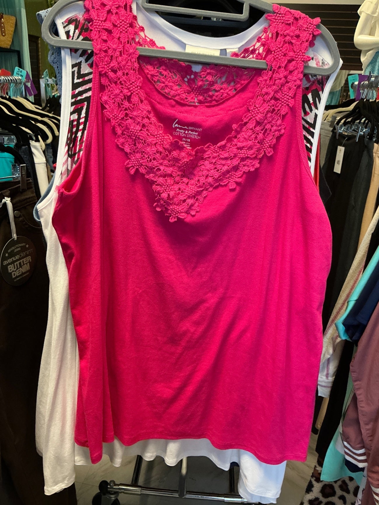Lane Bryant Tank Top 26/28 Hot Pink
