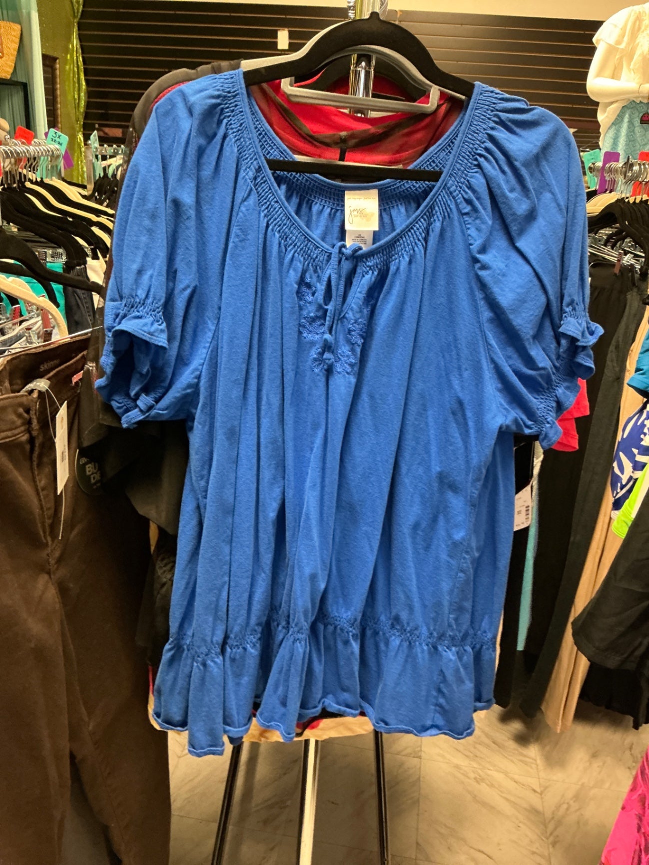Just My Size Blouse 2X Blue