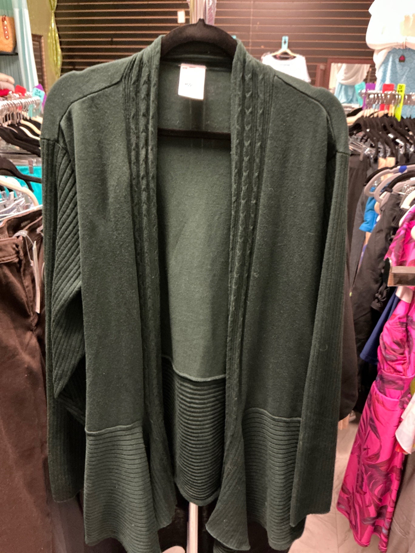 Just My Size Cardigan 4X Dark Green