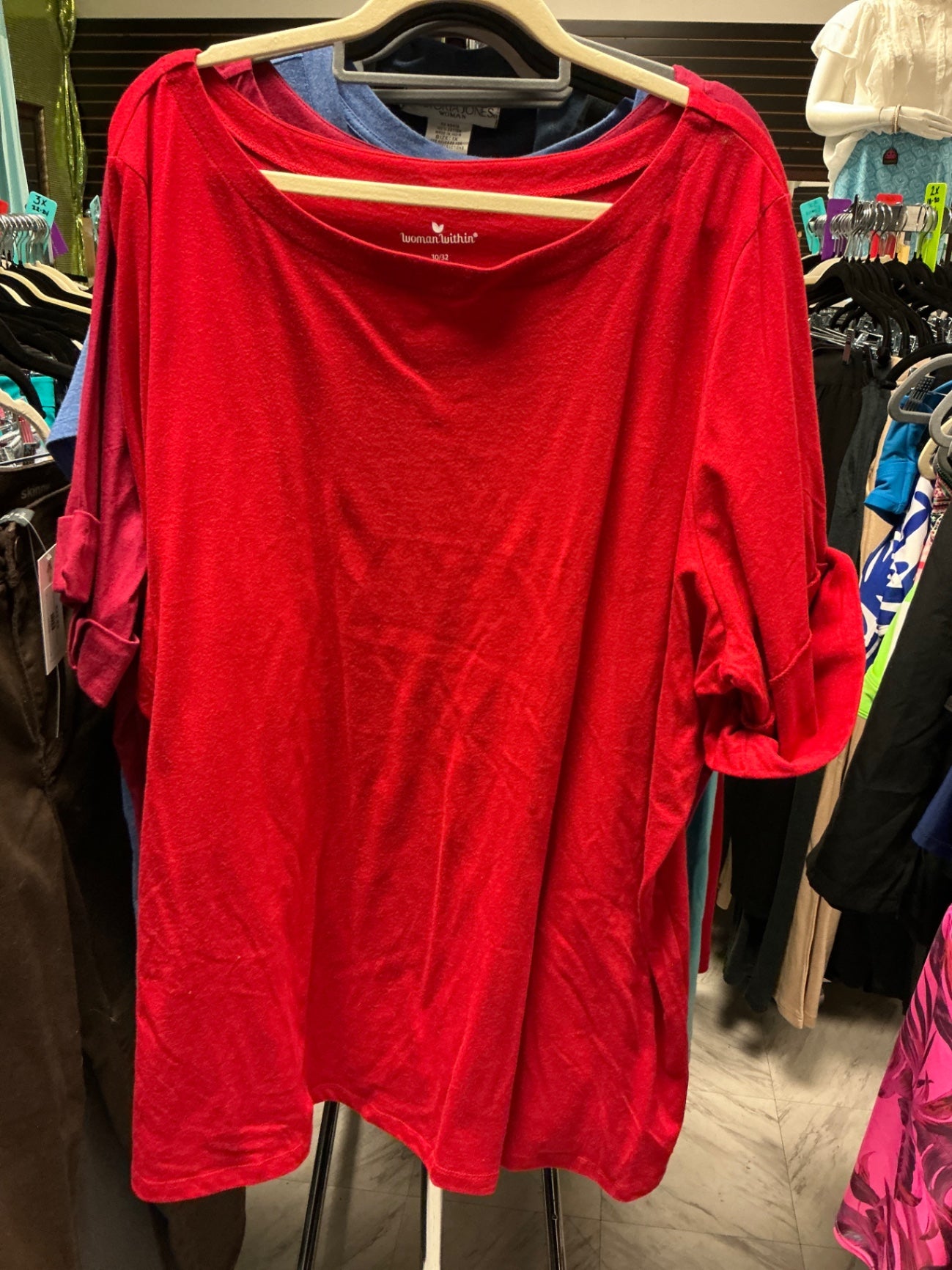 Woman Within T-Shirt 3X Red