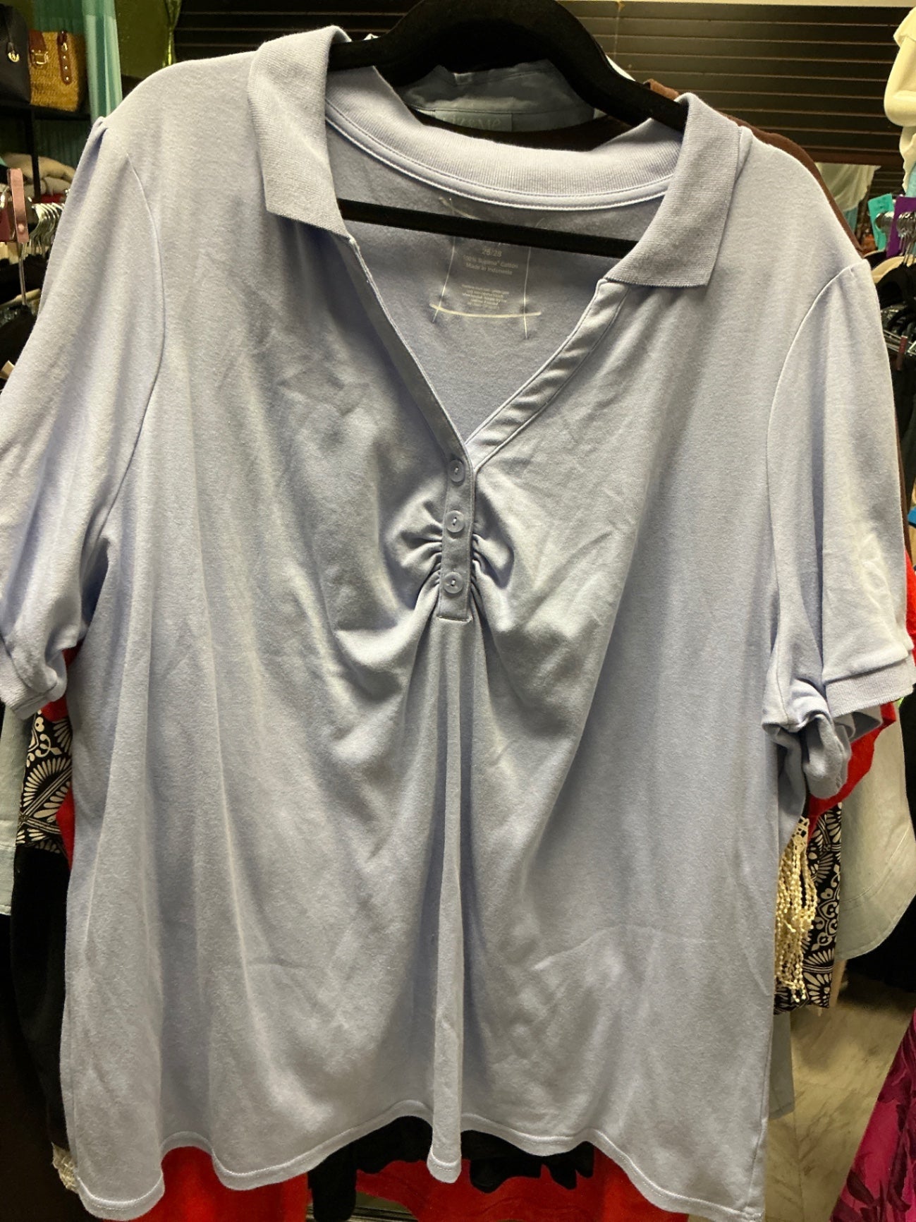Lane Bryant Polo Shirt 26/28 Light Blue