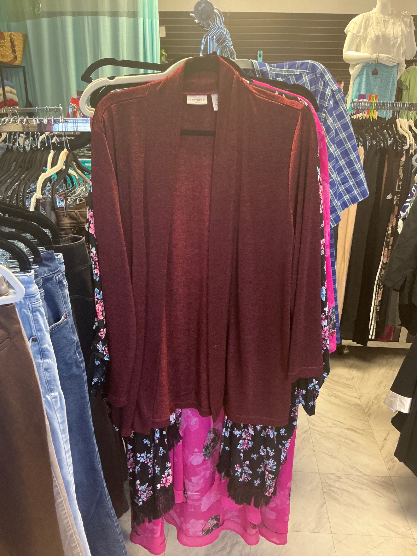EasyWEAR Cardigan 3 Maroon