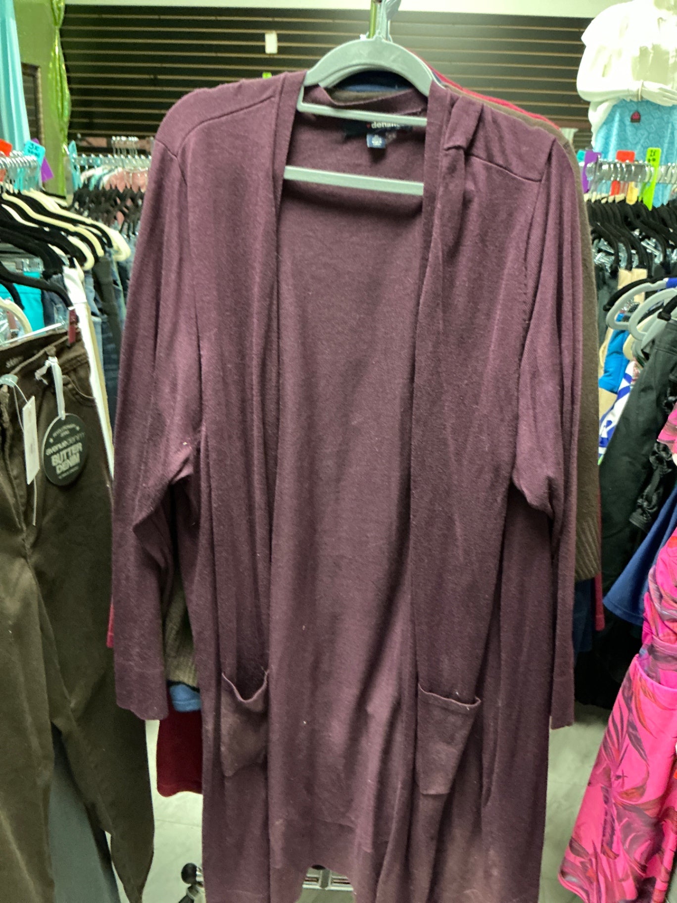 Denim 24/7 Cardigan 30/32 Dark Purple