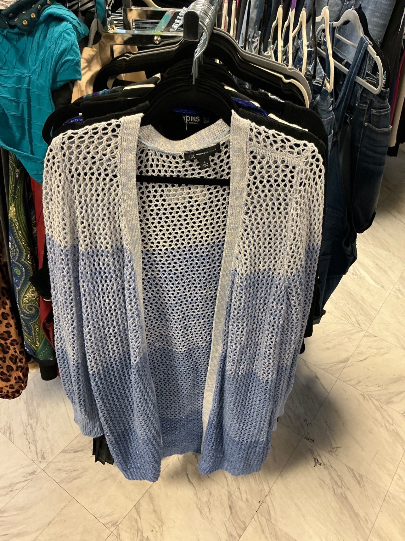 INC International Concepts Cardigan L Light Blue