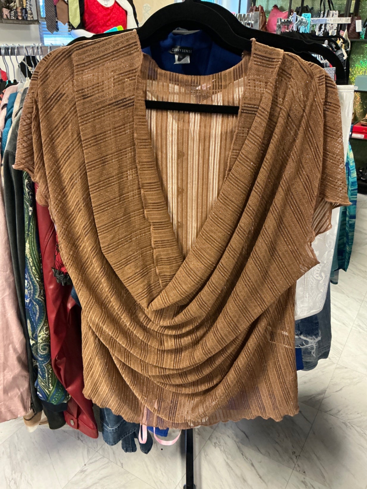 SHEIN Curve Blouse - Brown - 1X