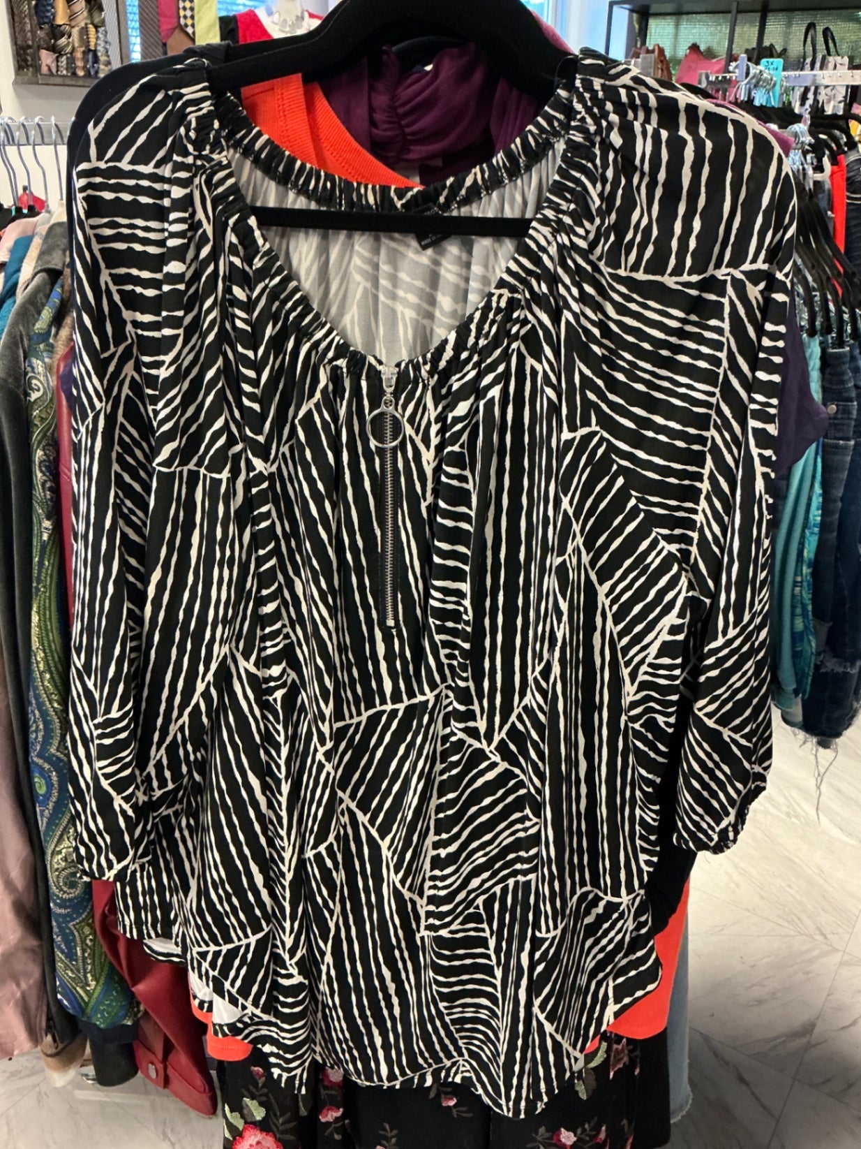 New Directions Blouse - Black and White - 3X
