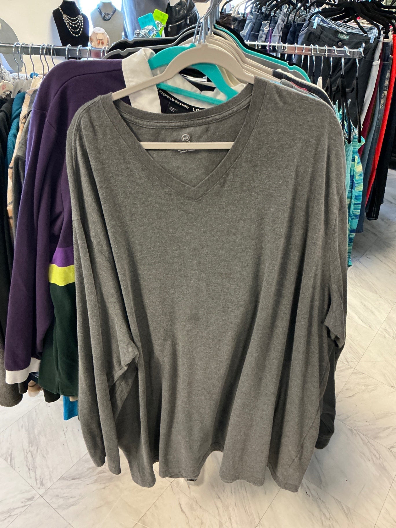 HB Long Sleeve T-Shirt - Gray - 5X