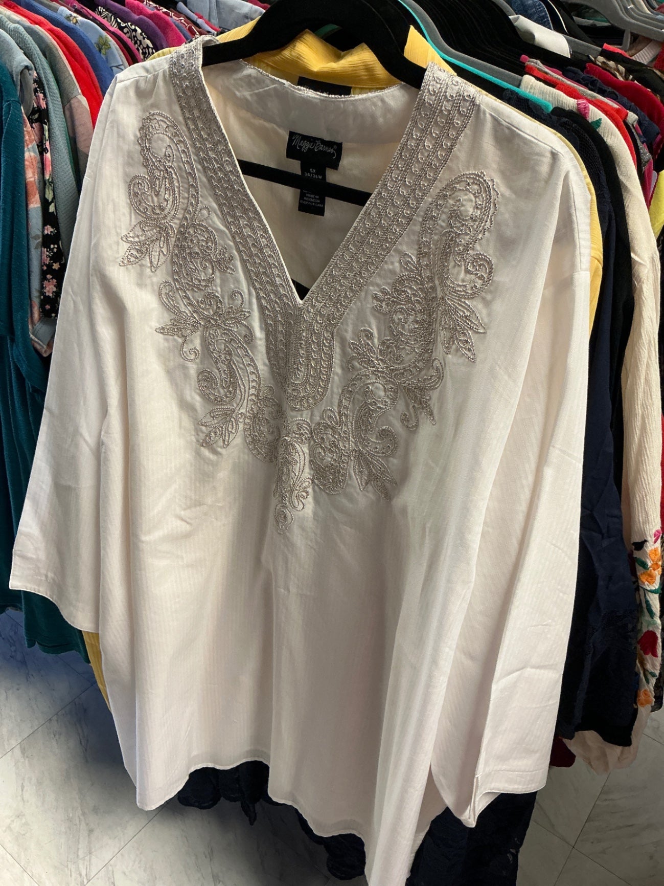 Maggie Barnes Tunic - White - 5X NWT