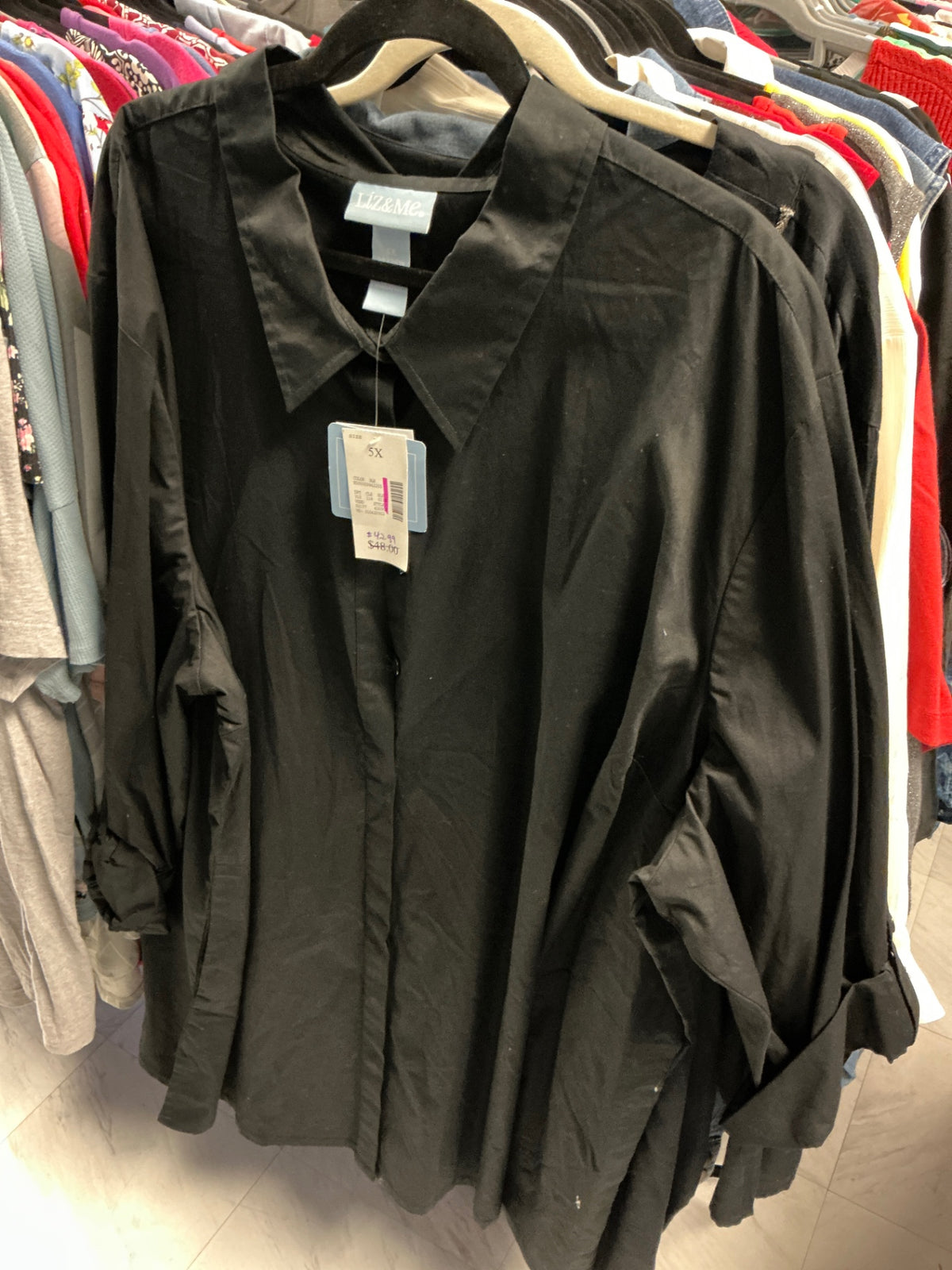 Liza & Me. Shirt - Black - 5X NWT