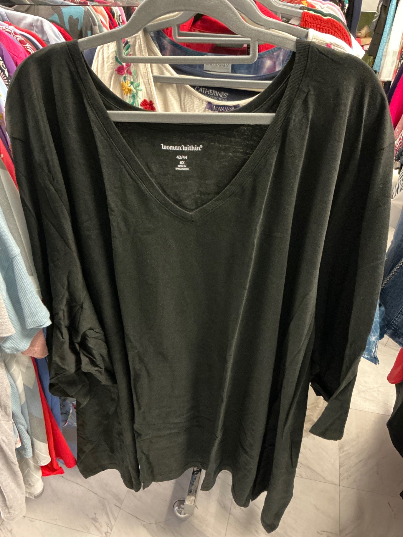 Woman Within T-Shirt - Black - 6X 42/44 NWOT