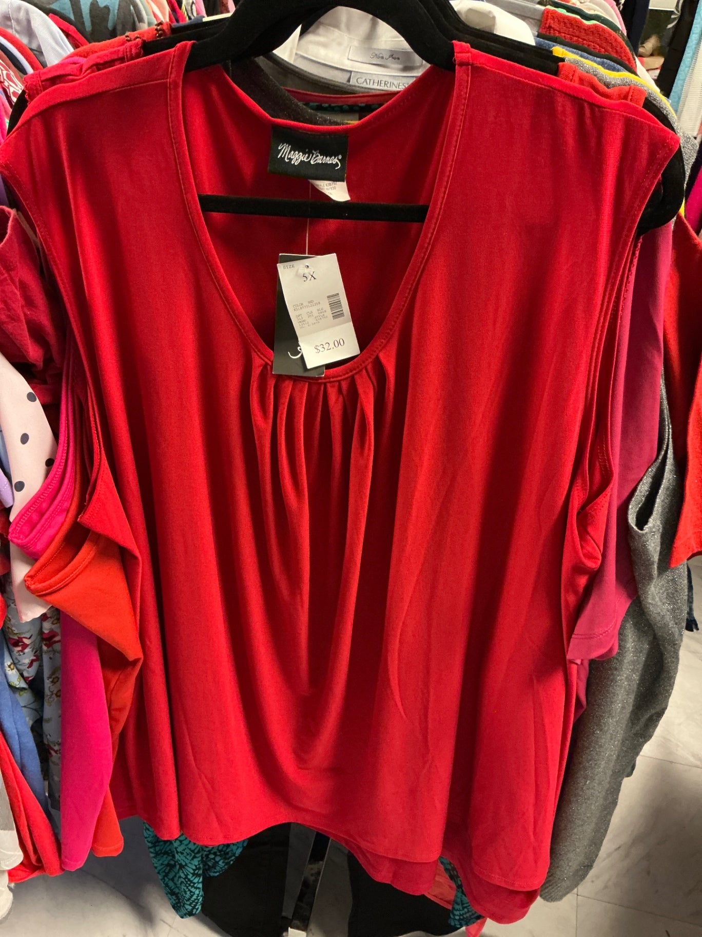 Maggie Barnes Sleeveless Top - Red - 5X NWT