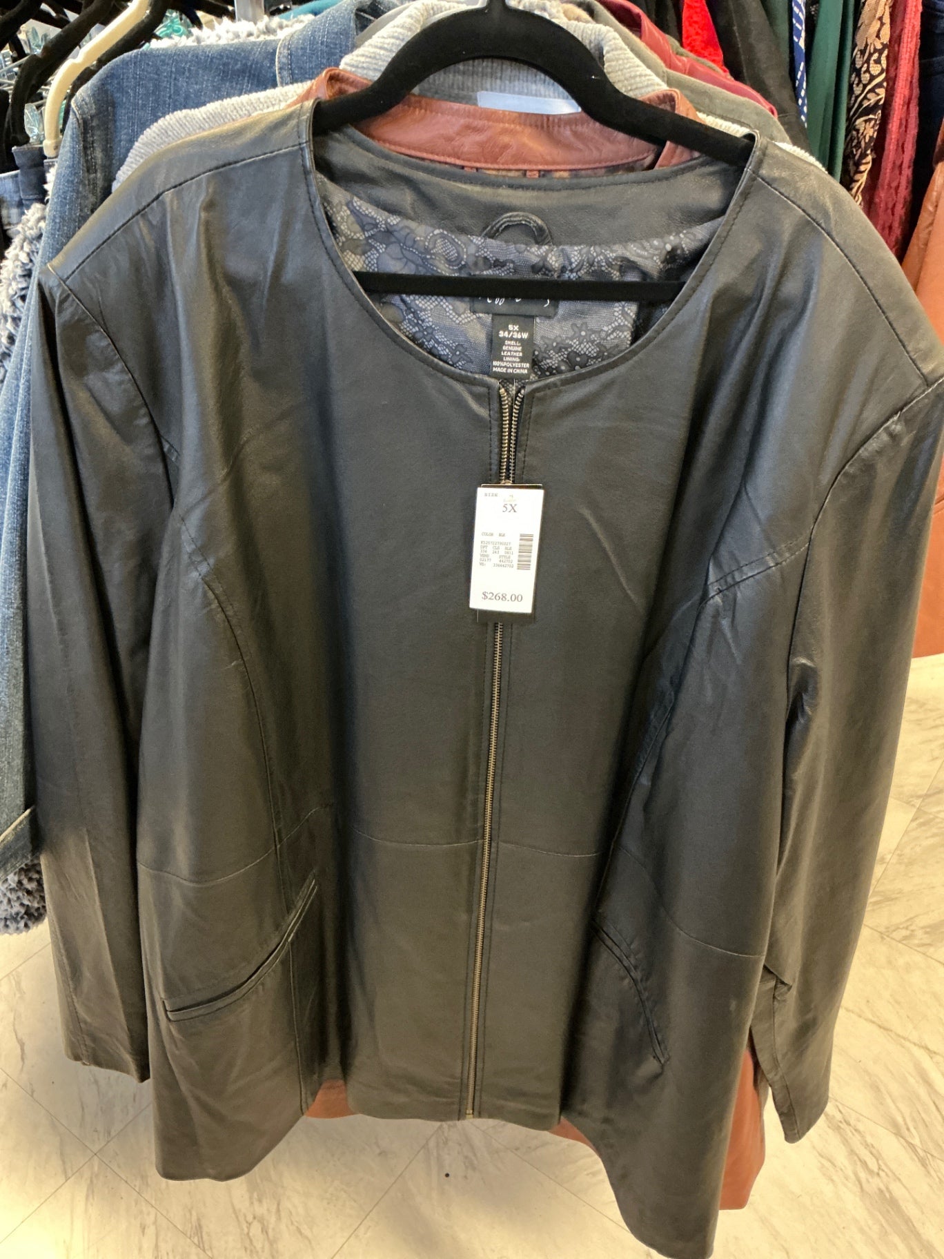 Maggie Barnes Leather Jacket - Black - 5XL