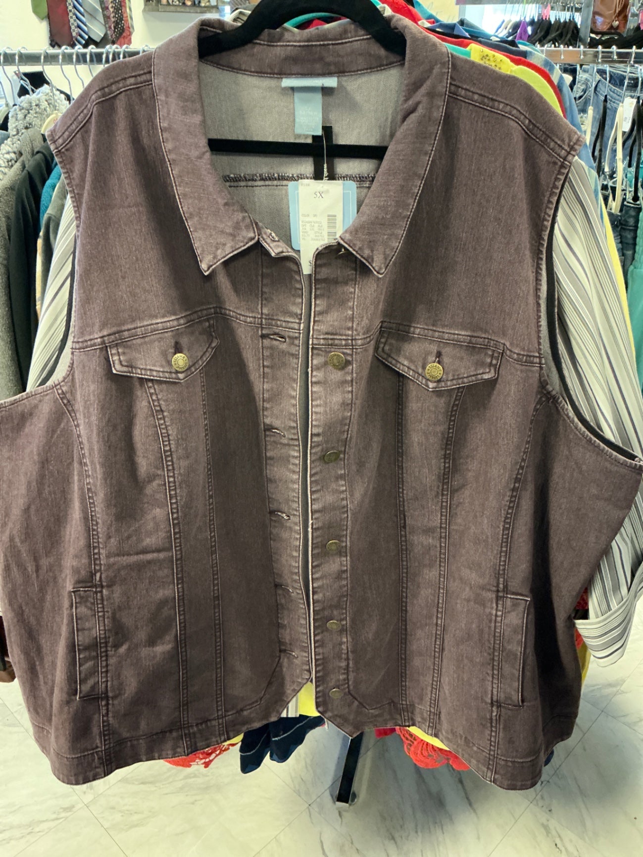Liz&Me Denim Vest - Purple - 5X NWT