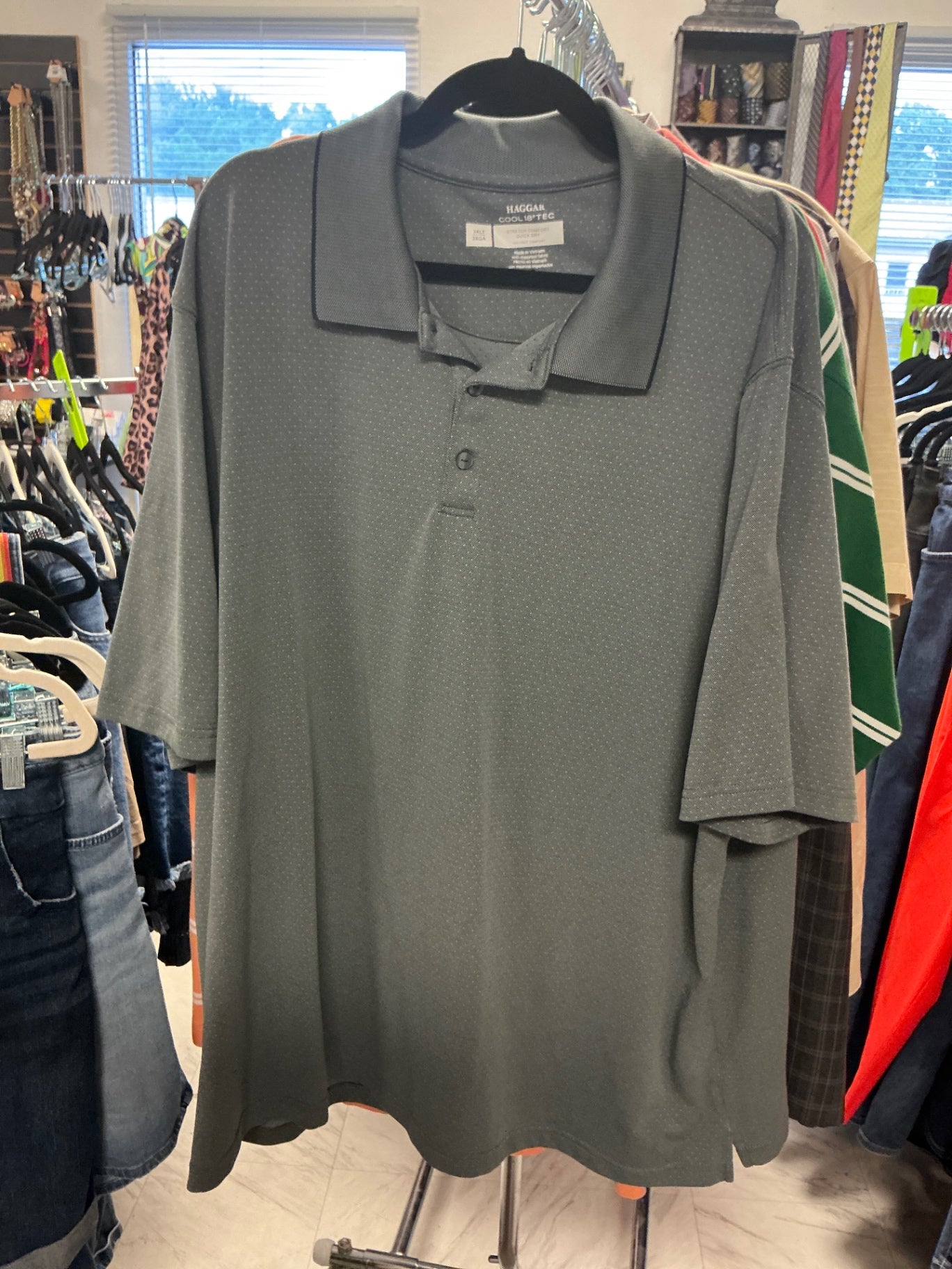 HAGGAR Golf Polo Shirt - Gray - 3XLT