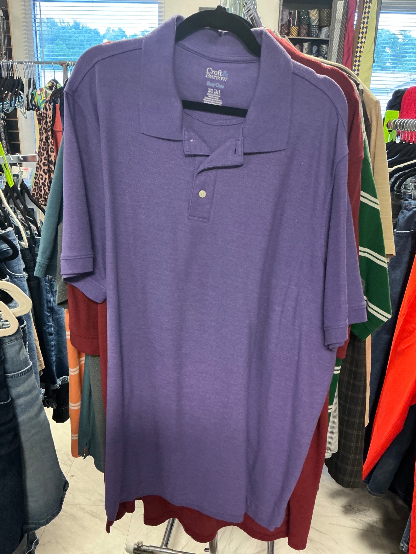 Croft & Barrow Polo Shirt - Lavender - XXLT