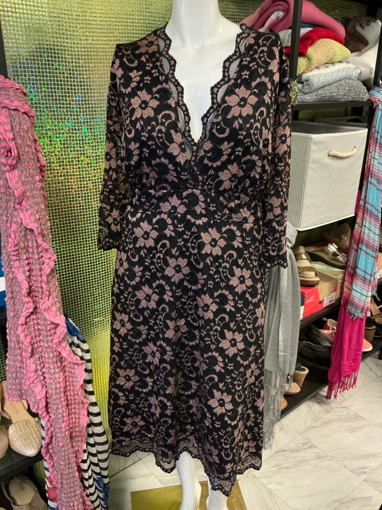 Kiyonna Dress - Black and blush pink - 4X