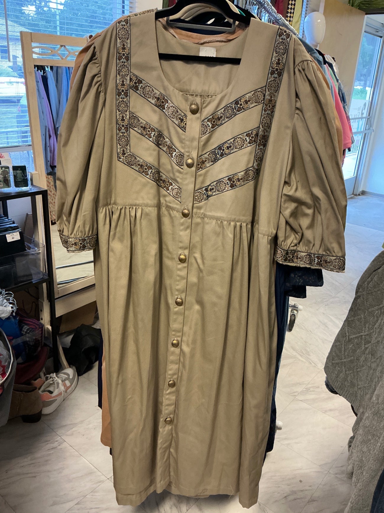 Custom Made Dress - Beige - 5-6X